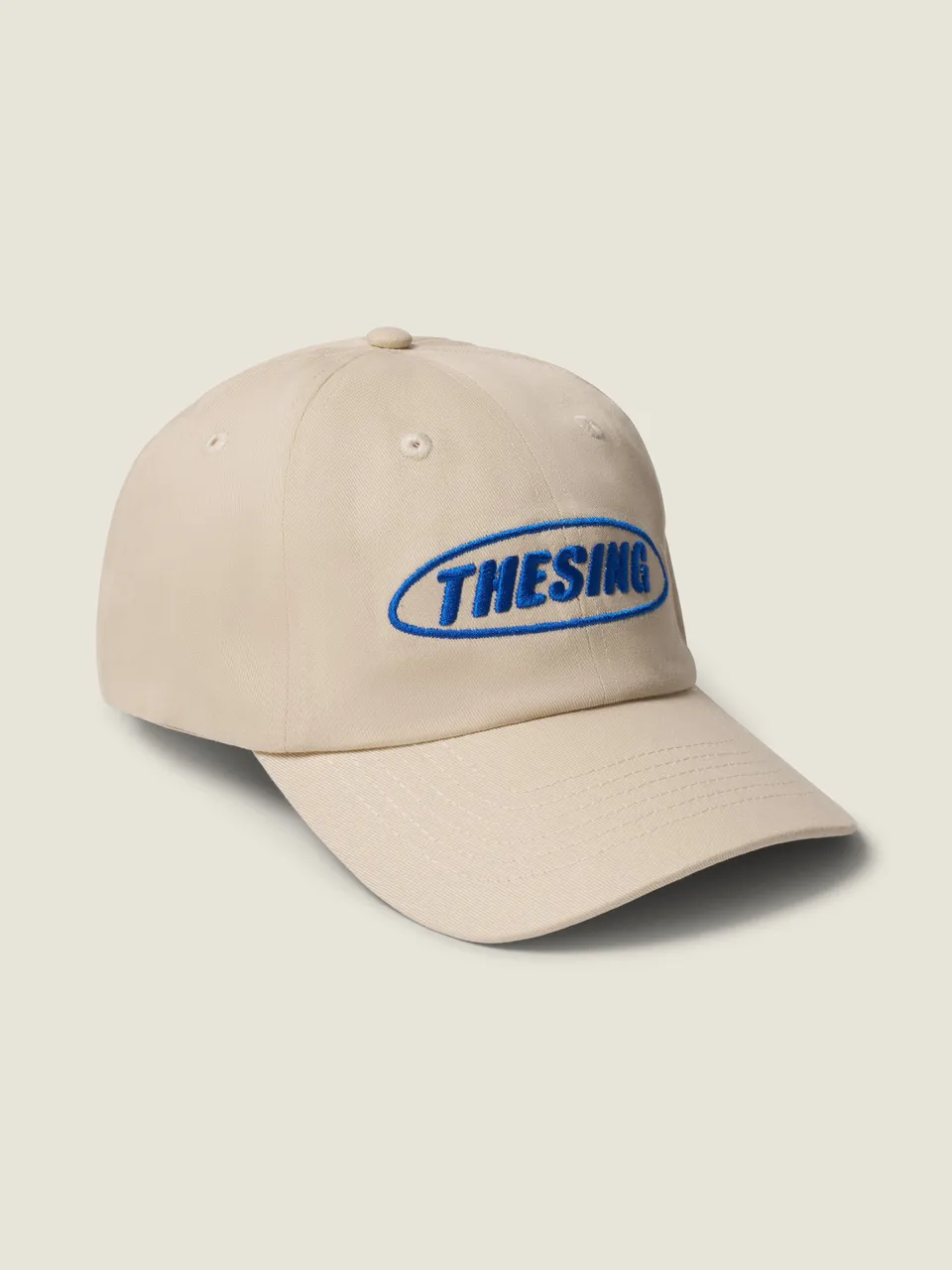 thesing-cap-creme-blue-logo-beige image 1