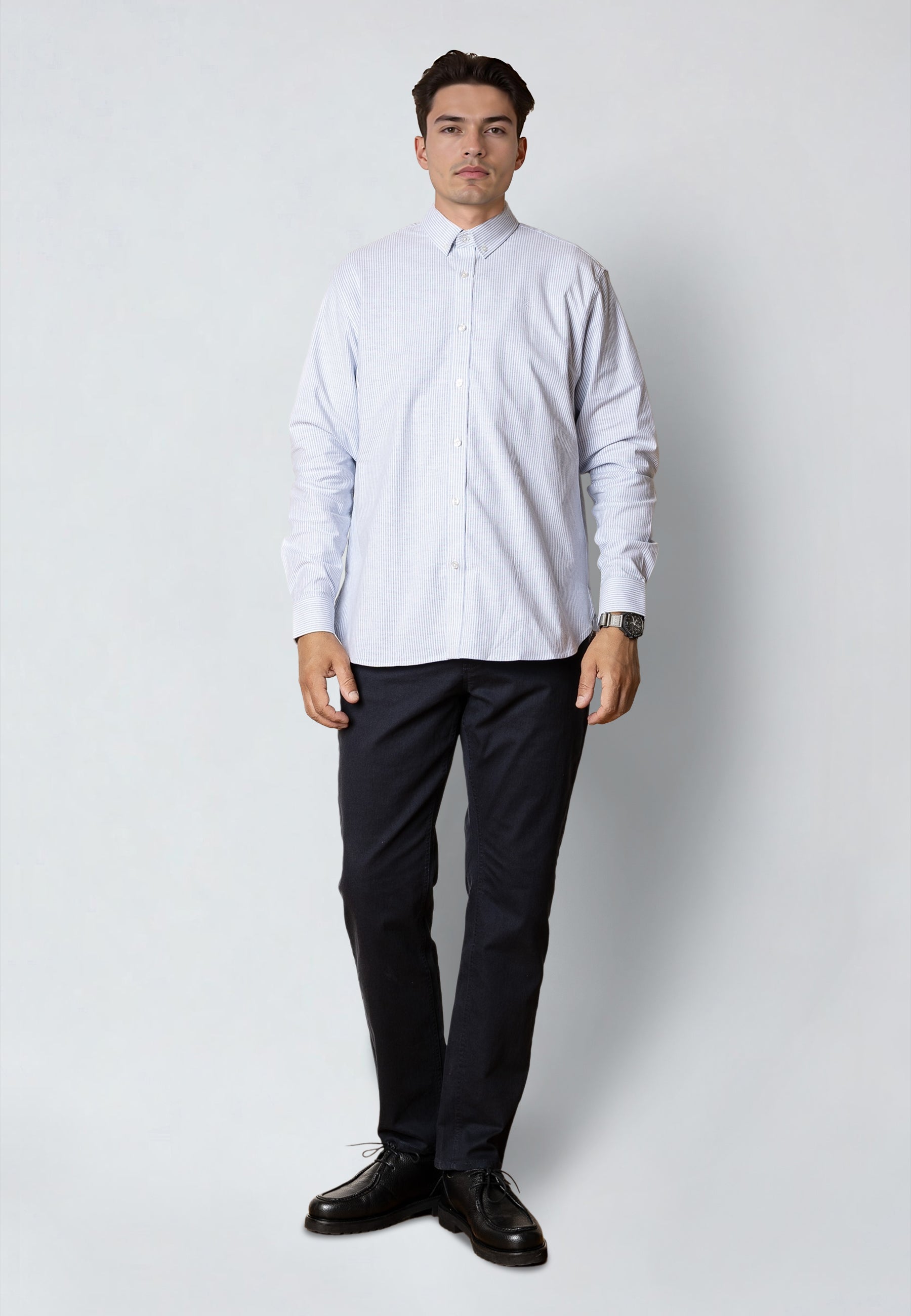 clean-cut-copenhagen-oxford-stretch-hemd-hellblau-gestreift image 5