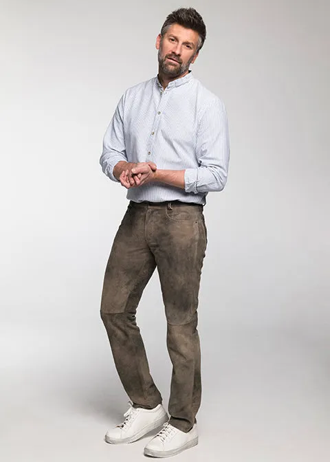 beckert-costa-lange-lederhose-smoke-ziegenvelours image 1