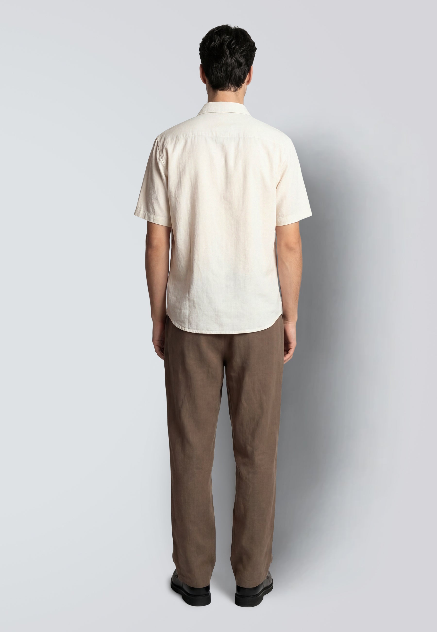clean-cut-copenhagen-luca-kurzarm-hemd-hellbeige-leinen-baumwolle image 5