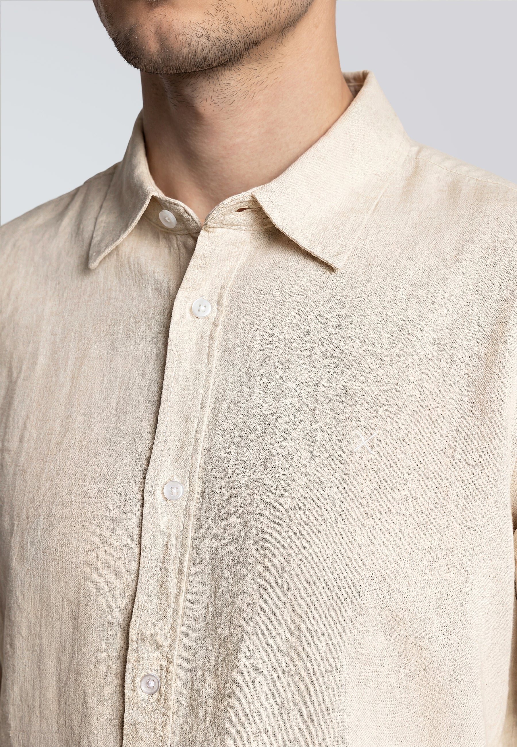 clean-cut-copenhagen-luca-leinenhemd-light-beige-baumwolle image 4