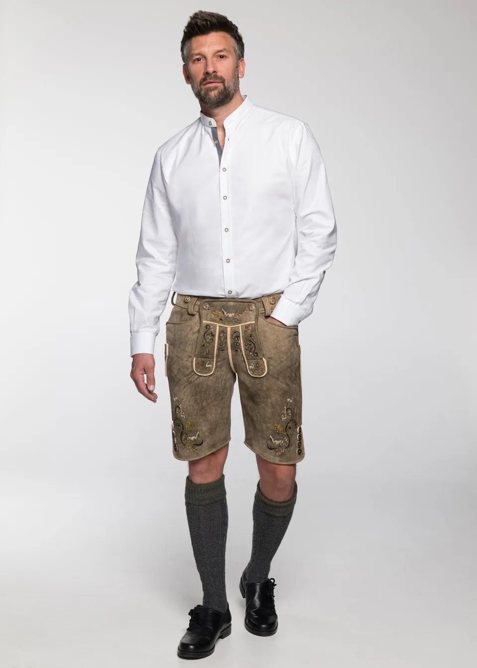 beckert-hochk-nig-hirschlederhose-kurz-akazie-gr-n image 1