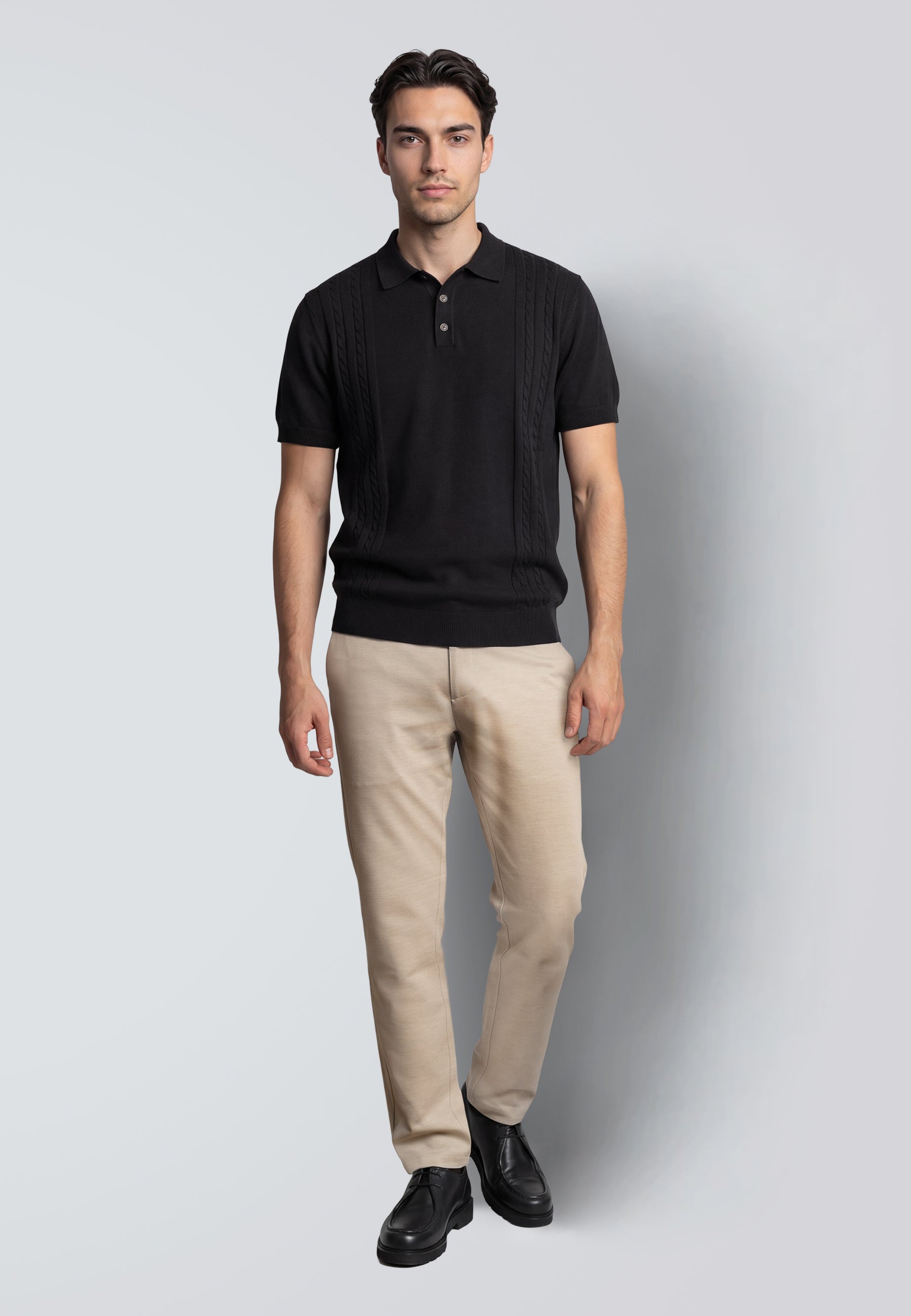 clean-cut-copenhagen-hayze-strickpolo-schwarz-baumwolle image 2