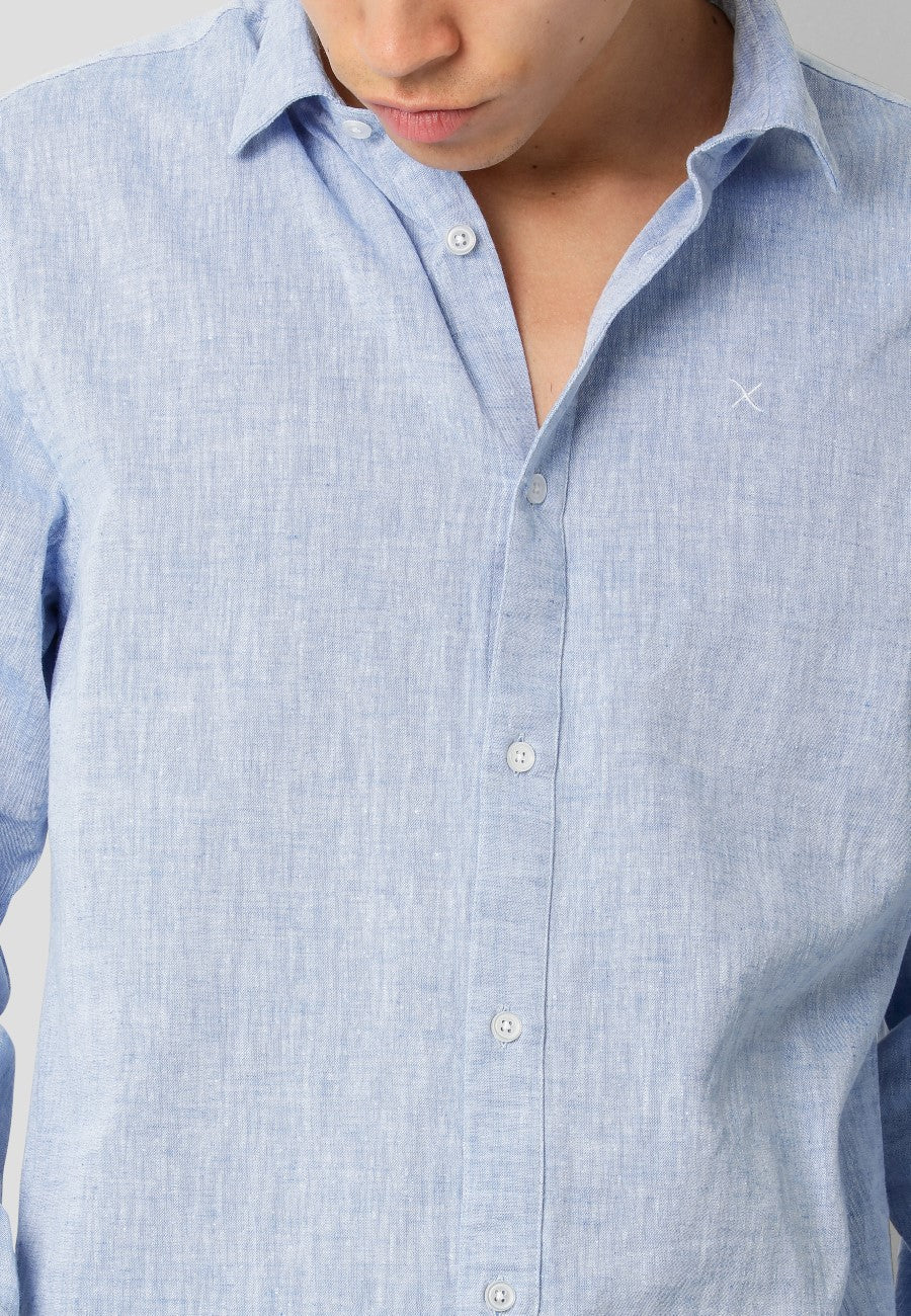 clean-cut-copenhagen-jamie-baumwoll-leinen-hemd-blau-melange-s image 3