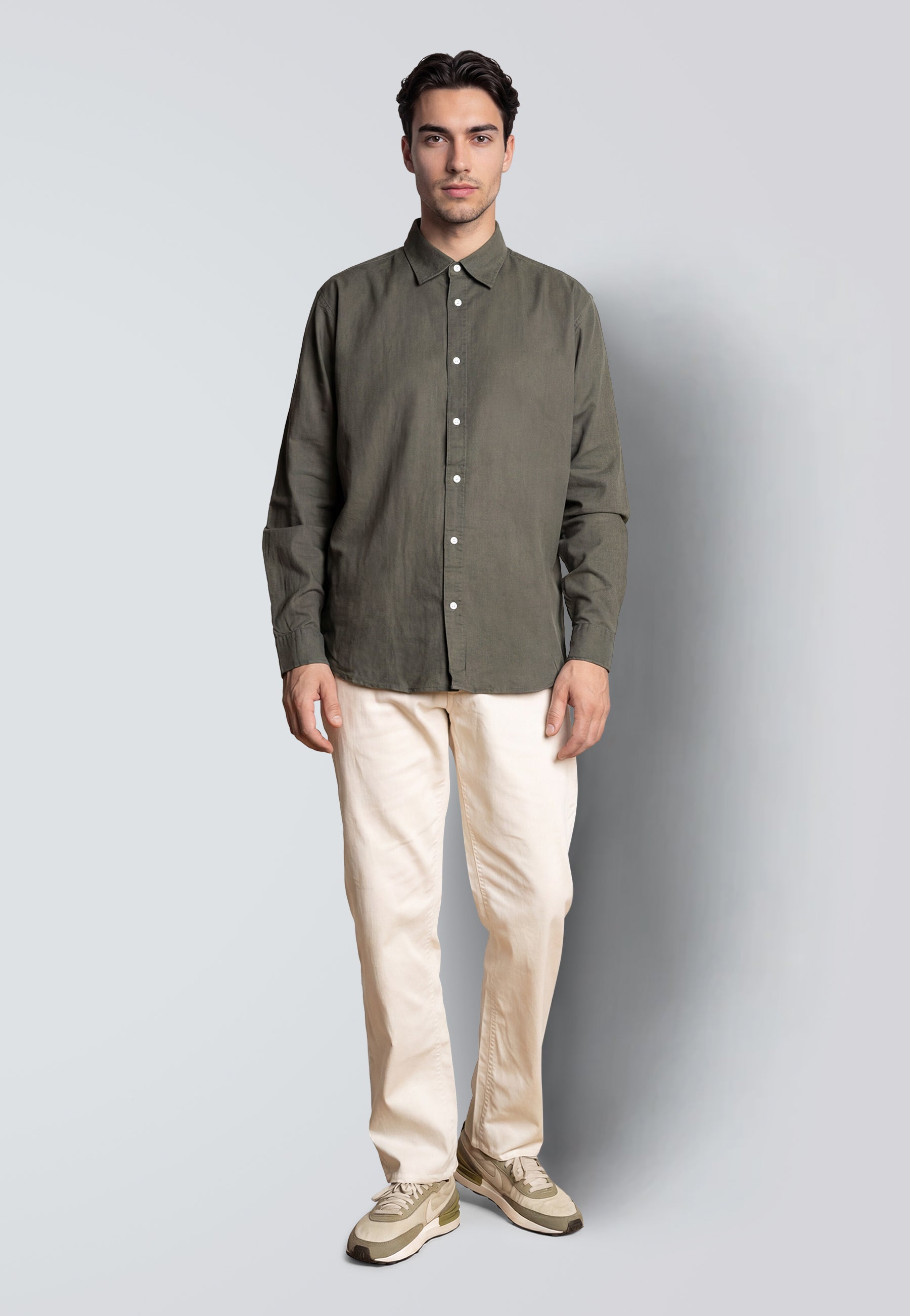 clean-cut-copenhagen-luca-hemd-army-herren-leinen-regular image 3