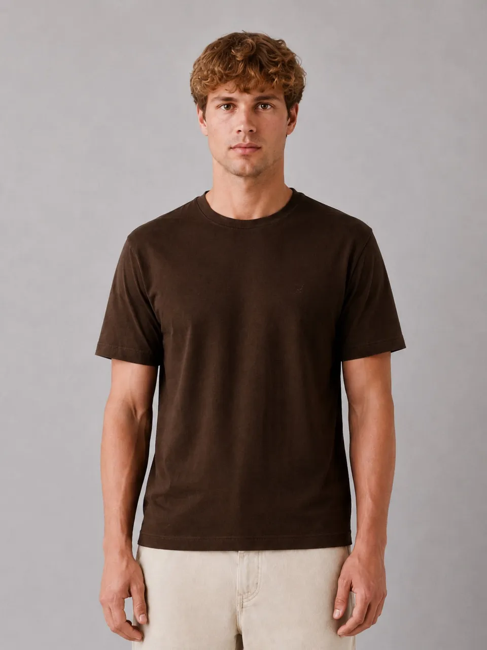 clean-cut-copenhagen-stable-t-shirt-herren-dunkelbraun-baumwolle image 1