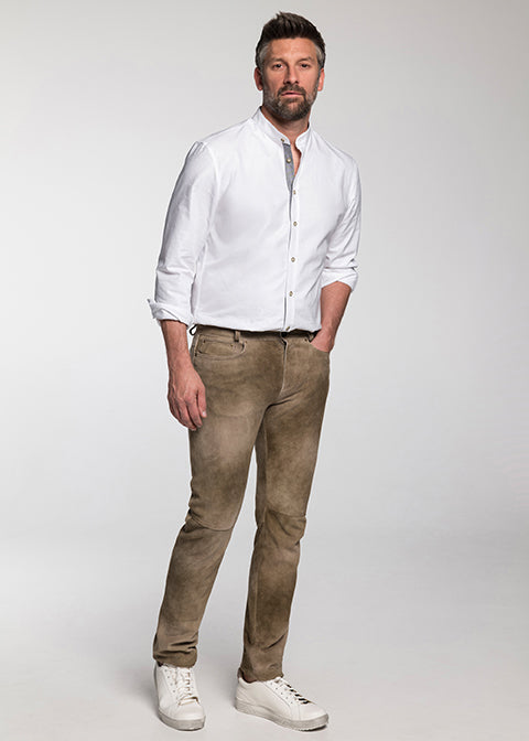beckert-lederhosen-costa-lange-lederhose-schotter-ziegenvelours image 1