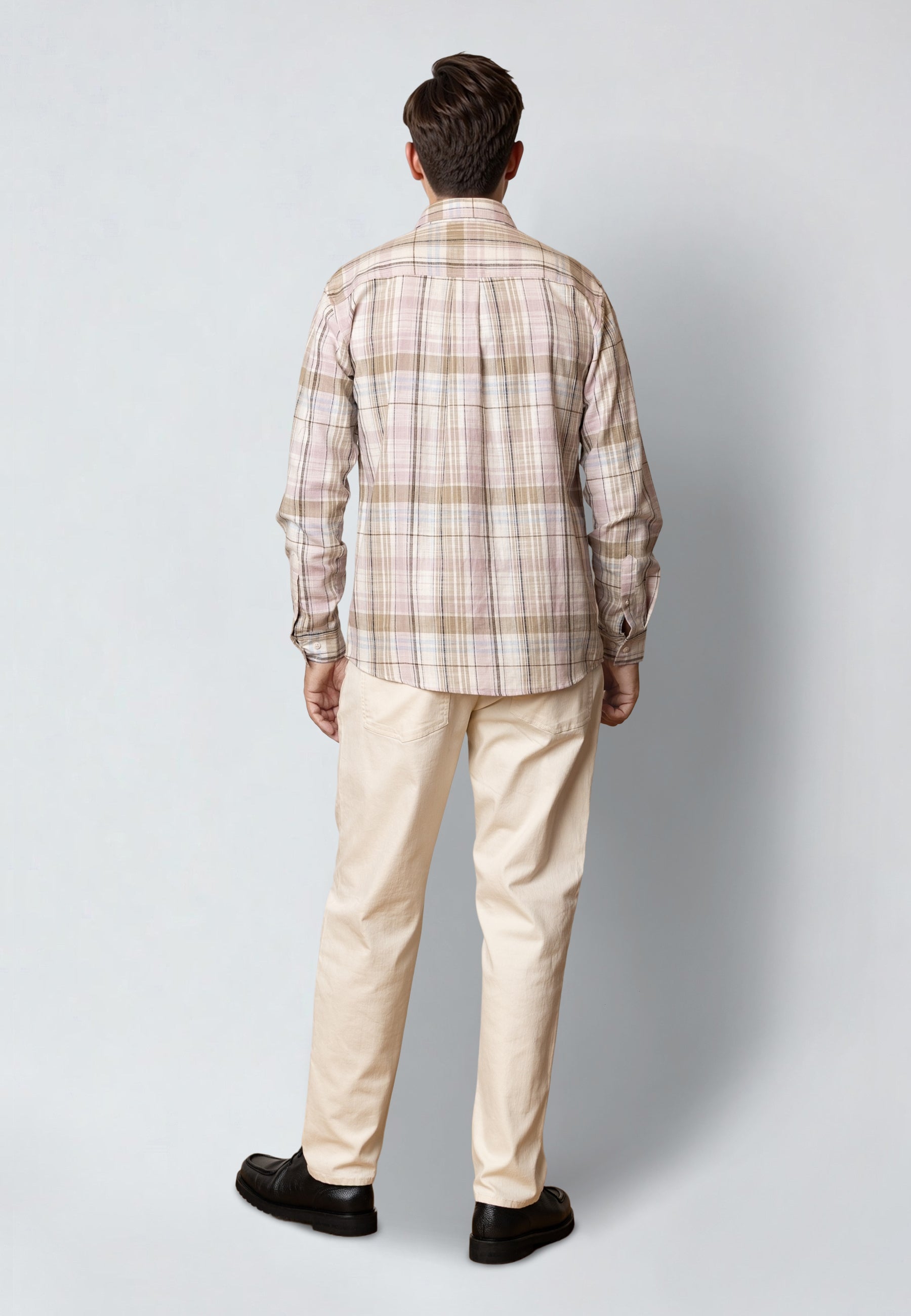 clean-cut-remy-checked-langarm-hemd-ecru-violet-ice-kariert image 4