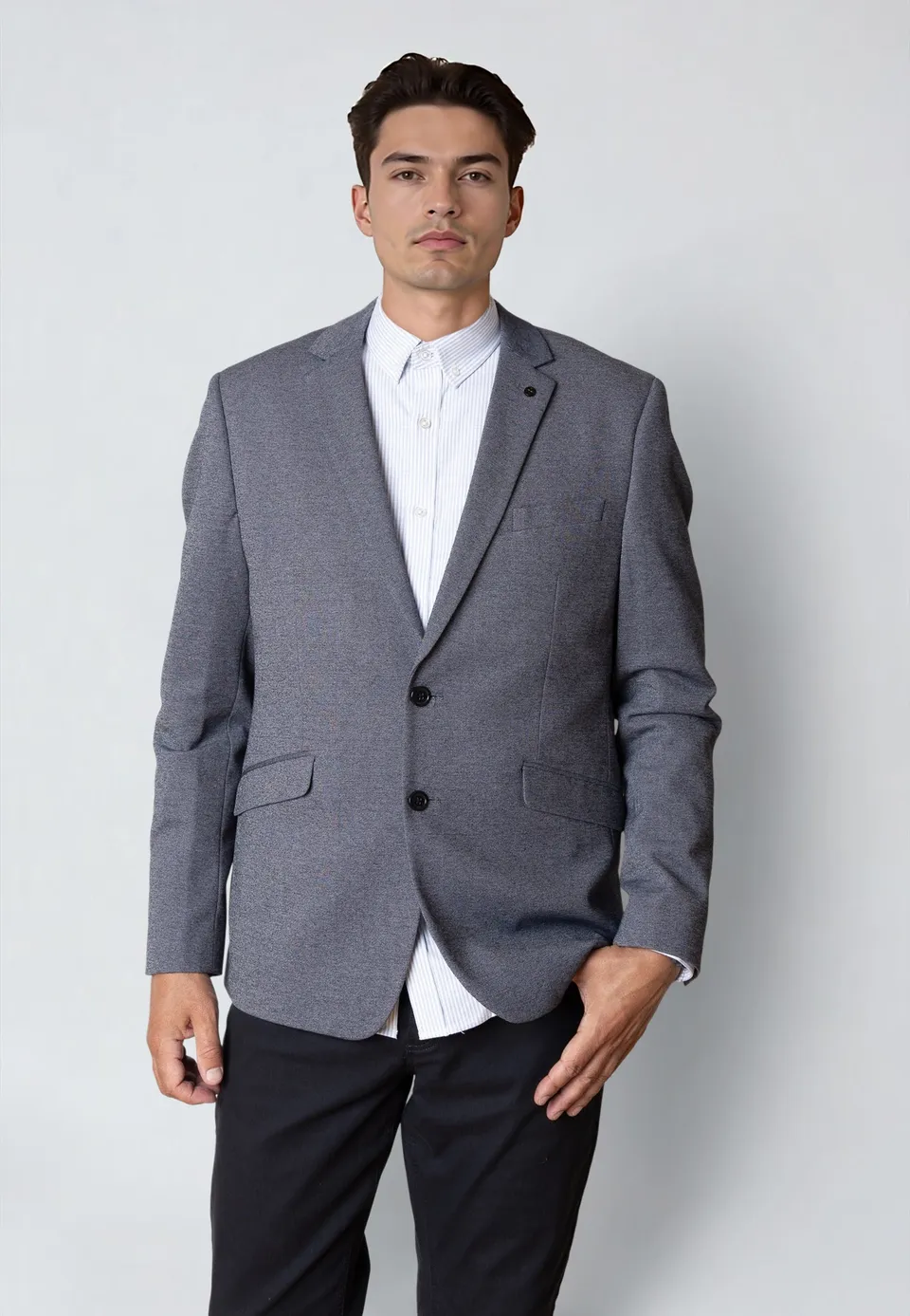 clean-cut-copenhagen-milano-jersey-blazer-denim-melange image 1