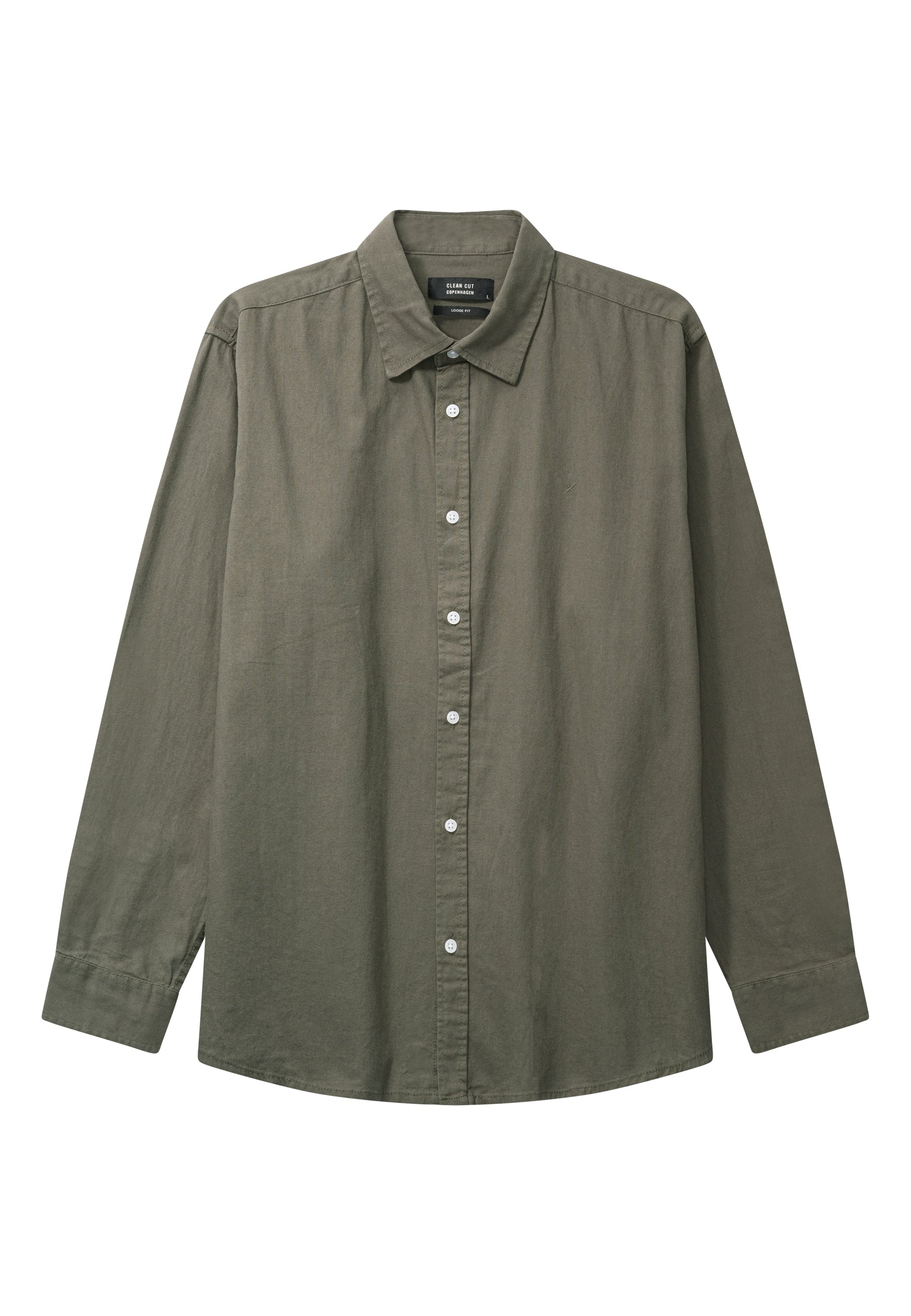 clean-cut-copenhagen-luca-hemd-army-herren-leinen-regular image 1