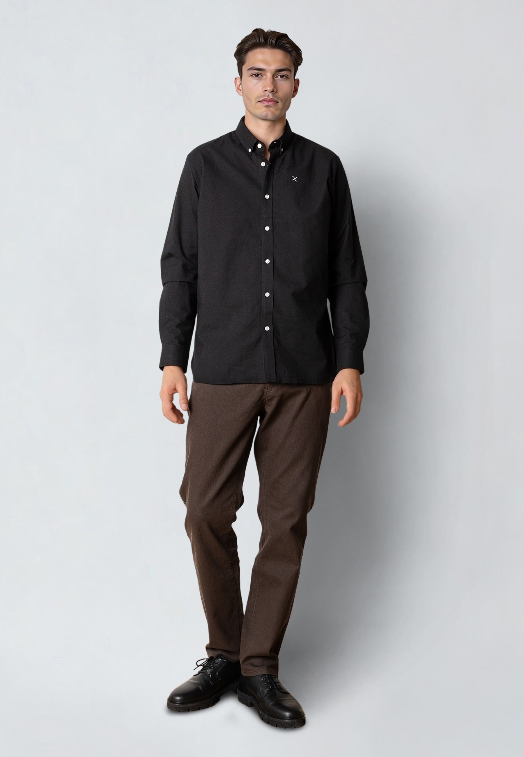 clean-cut-copenhagen-oxford-stretch-shirt-herrenhemd-schwarz image 3