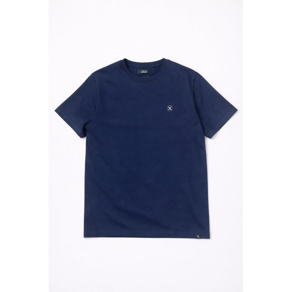 clean-cut-copenhagen-x-t-shirt-navy-bio-baumwolle-logo image 5