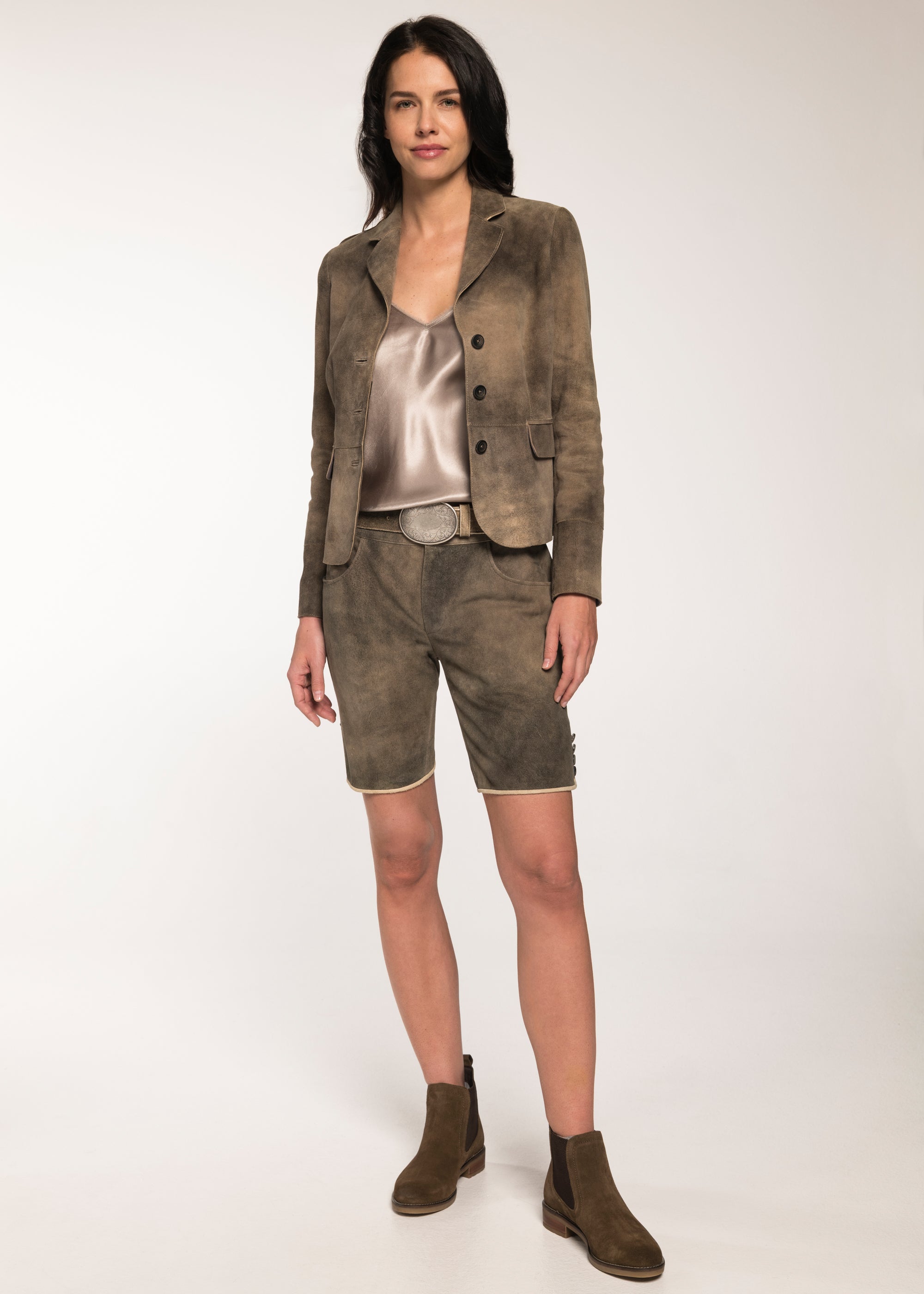 beckert-damen-lederhosen-cathryn-lederhose-smoke-kurz image 1