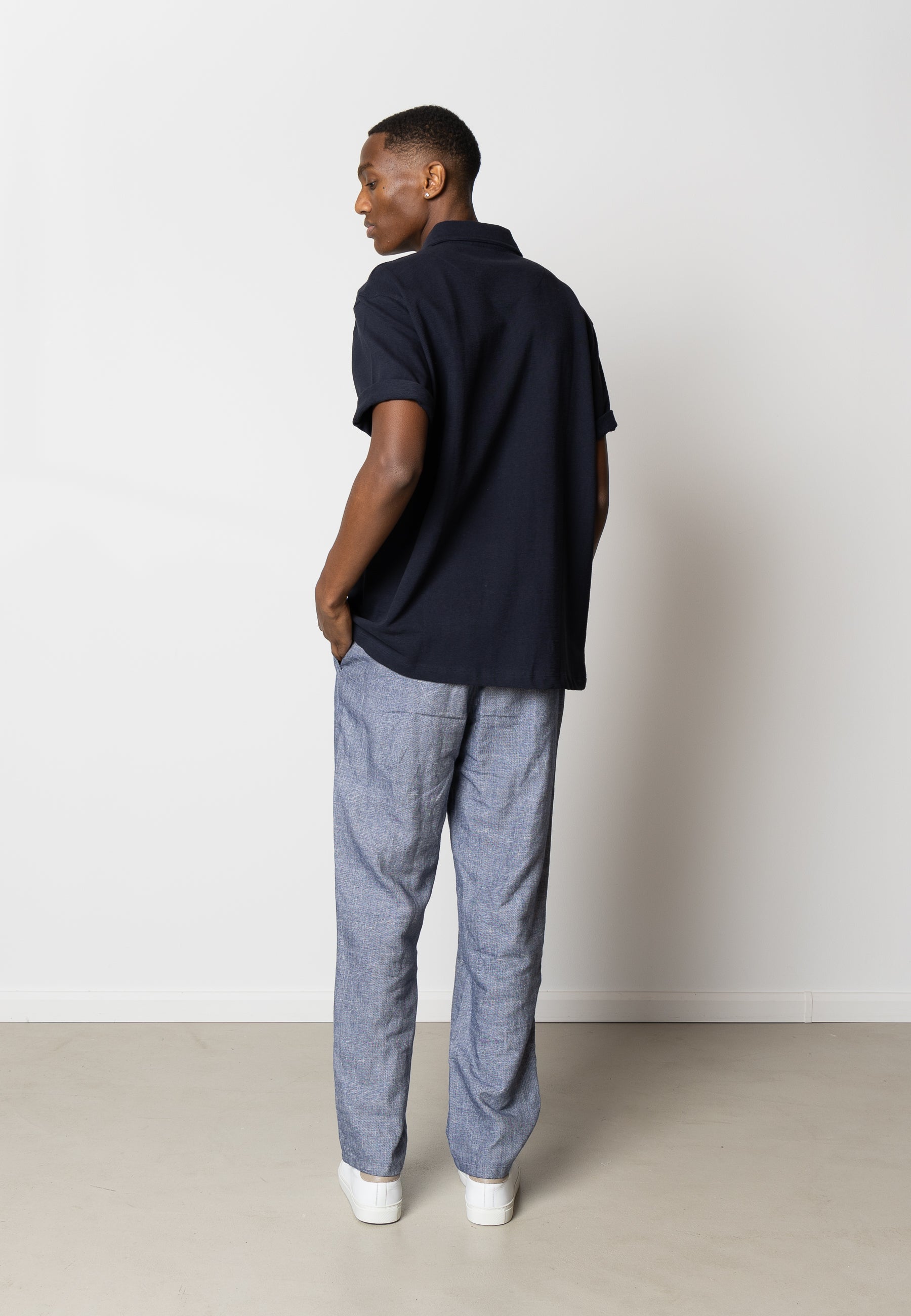 clean-cut-calton-kurzarm-hemd-dark-navy-baumwolle image 5