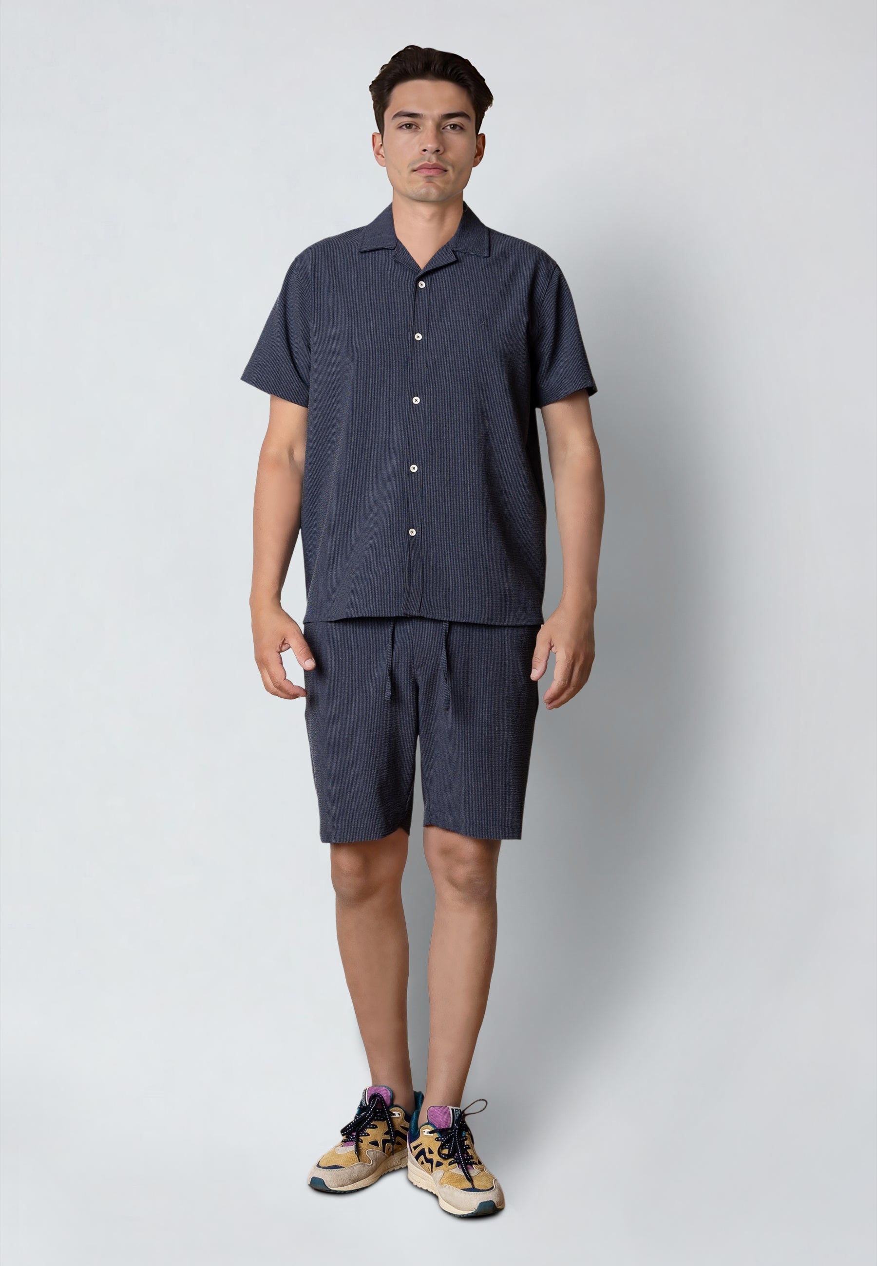 clean-cut-copenhagen-erico-shorts-seersucker-navy image 2