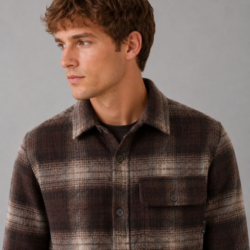 clean-cut-copenhagen-richard-overshirt-braun-kariert-wolle image 2