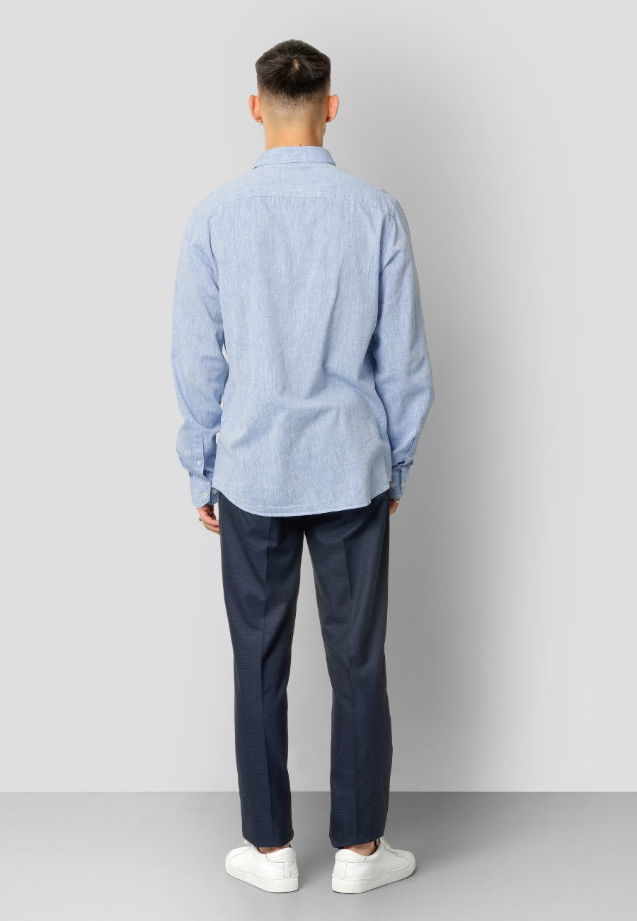 clean-cut-copenhagen-jamie-baumwoll-leinen-hemd-blau-melange-s image 6