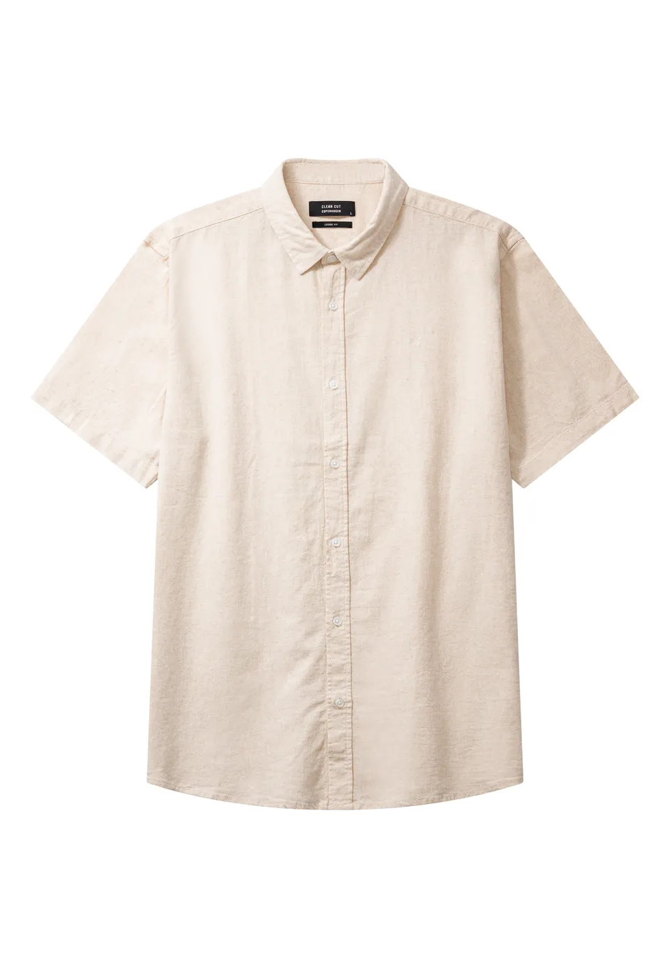 clean-cut-copenhagen-luca-kurzarm-hemd-hellbeige-leinen-baumwolle image 1