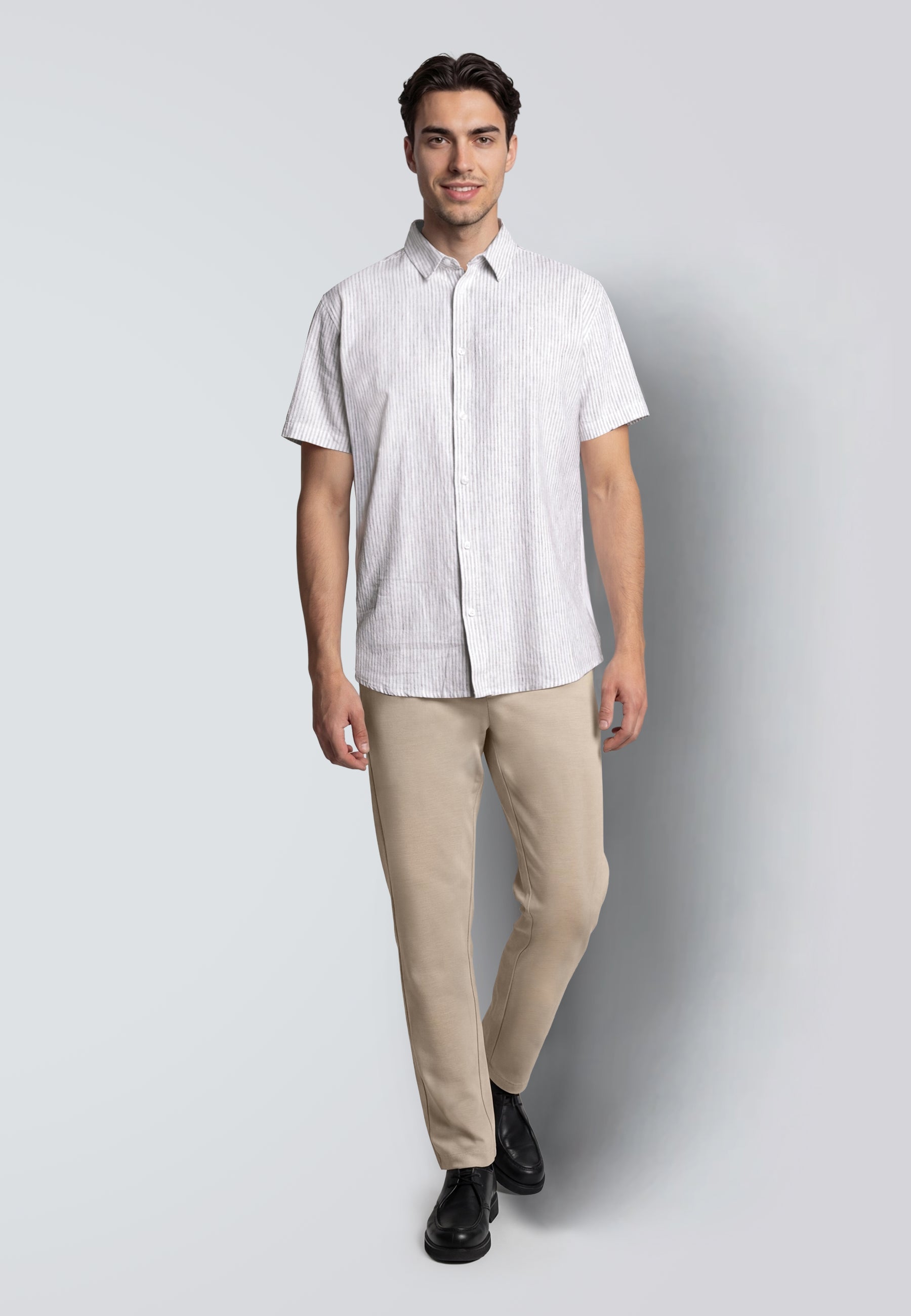 clean-cut-copenhagen-luca-kurzarmhemd-wei-leinen-streifen image 4