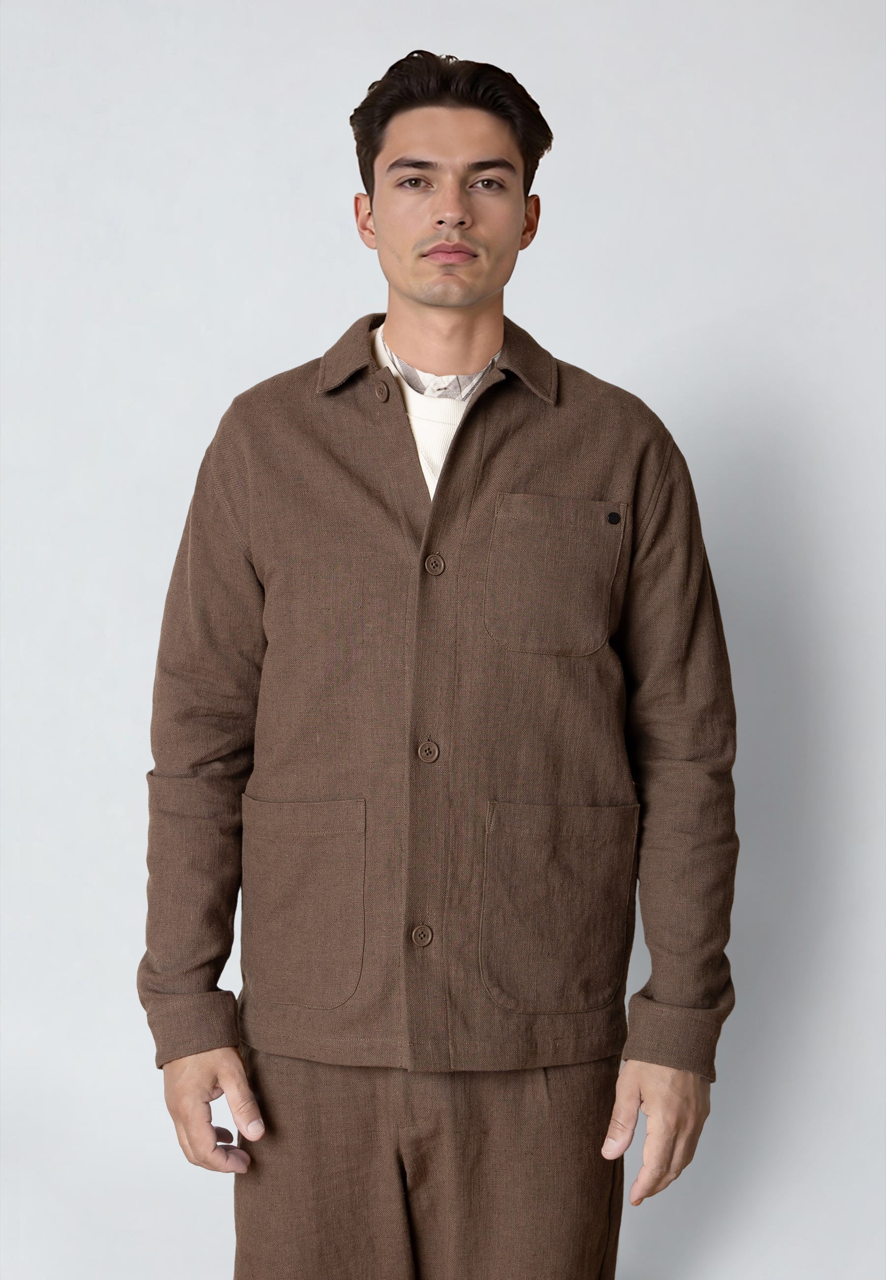 clean-cut-copenhagen-chester-overshirt-shitake-leinen image 2