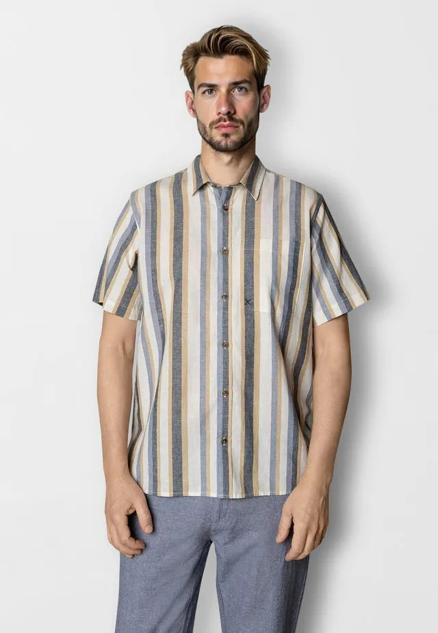 clean-cut-copenhagen-eli-s-s-shirt-hemd-ecru-blau-streifen image 1
