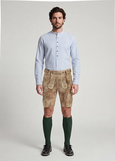 beckert-grossgmain-wildbock-lederhose-kurz-barock-gr-n image 1