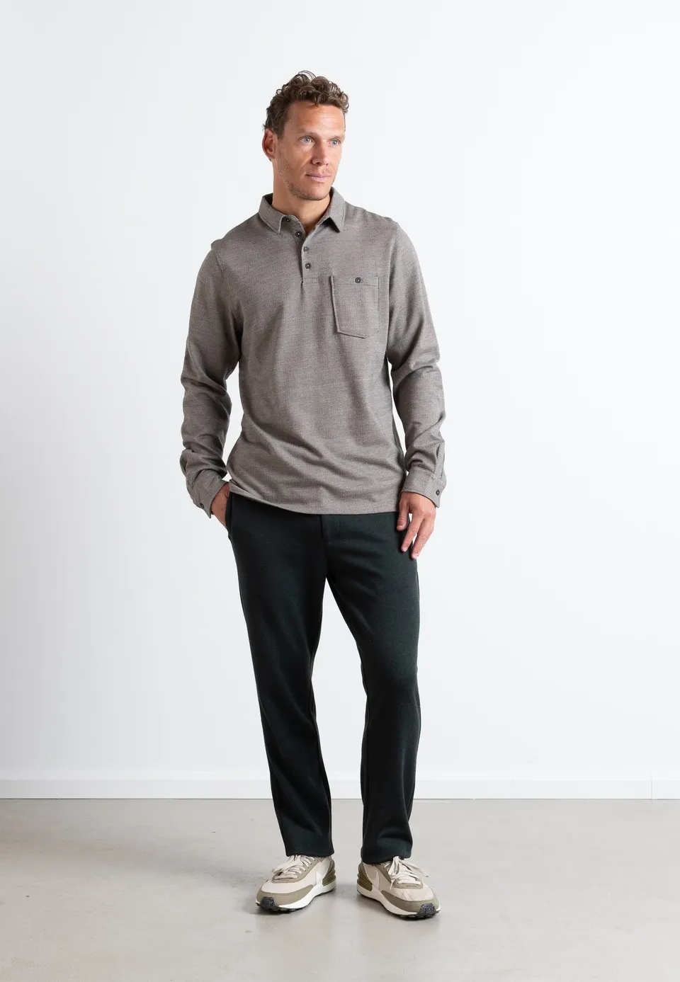 clean-cut-copenhagen-andy-xo-langarm-polo-sand-mix image 1