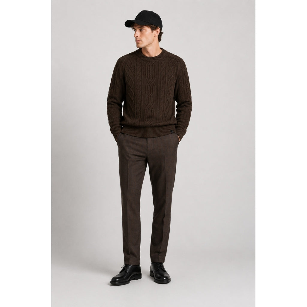clean-cut-copenhagen-sander-zopfstrickpullover-dark-brown image 3