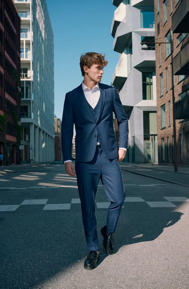 clean-cut-copenhagen-louis-xo-blazer-mid-blue-wolle image 1