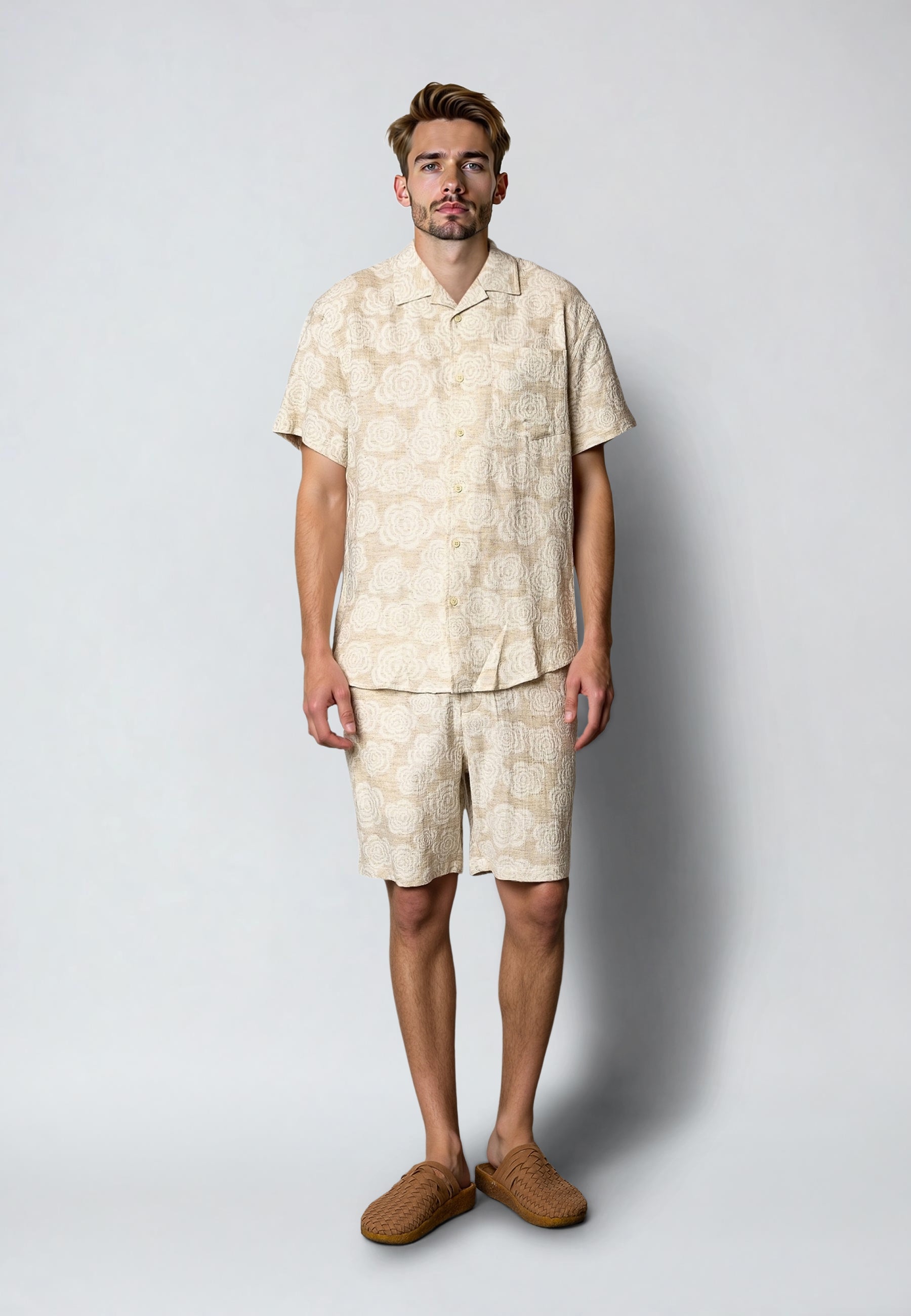 clean-cut-copenhagen-carter-herren-hemd-ecru-jacquard image 3