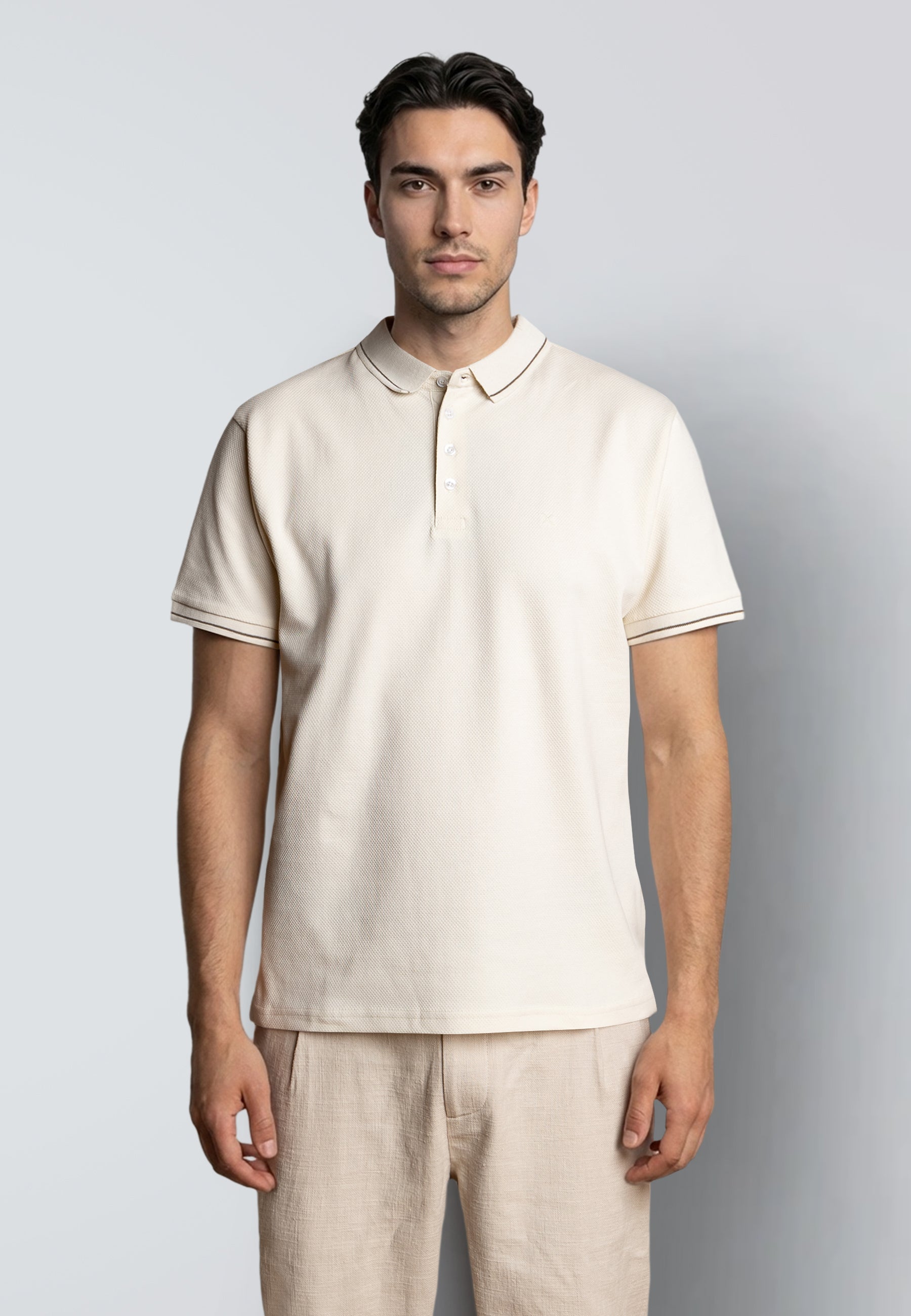 clean-cut-copenhagen-raphael-polo-ecru-stretch-baumwolle image 3
