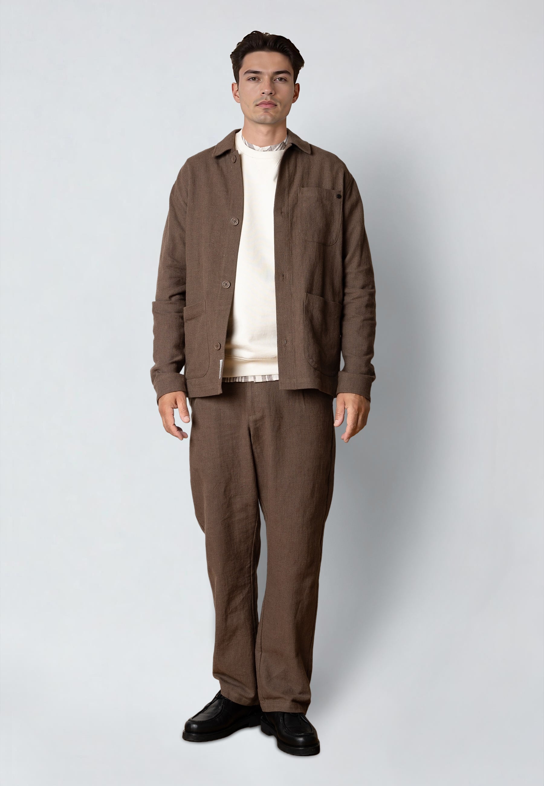 clean-cut-copenhagen-chester-overshirt-shitake-leinen image 1