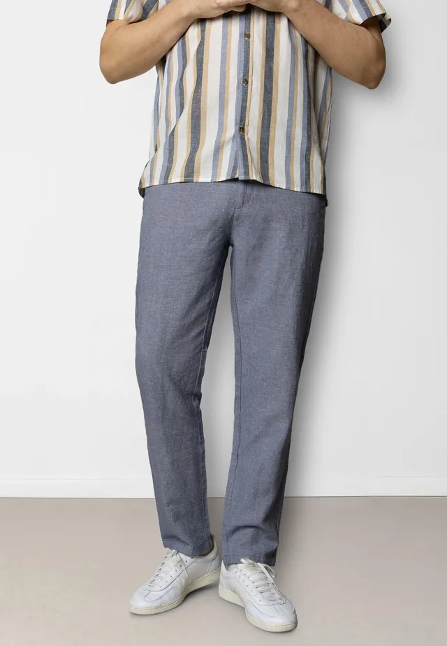 clean-cut-copenhagen-roman-hose-navy-melange-leinen-herren image 1
