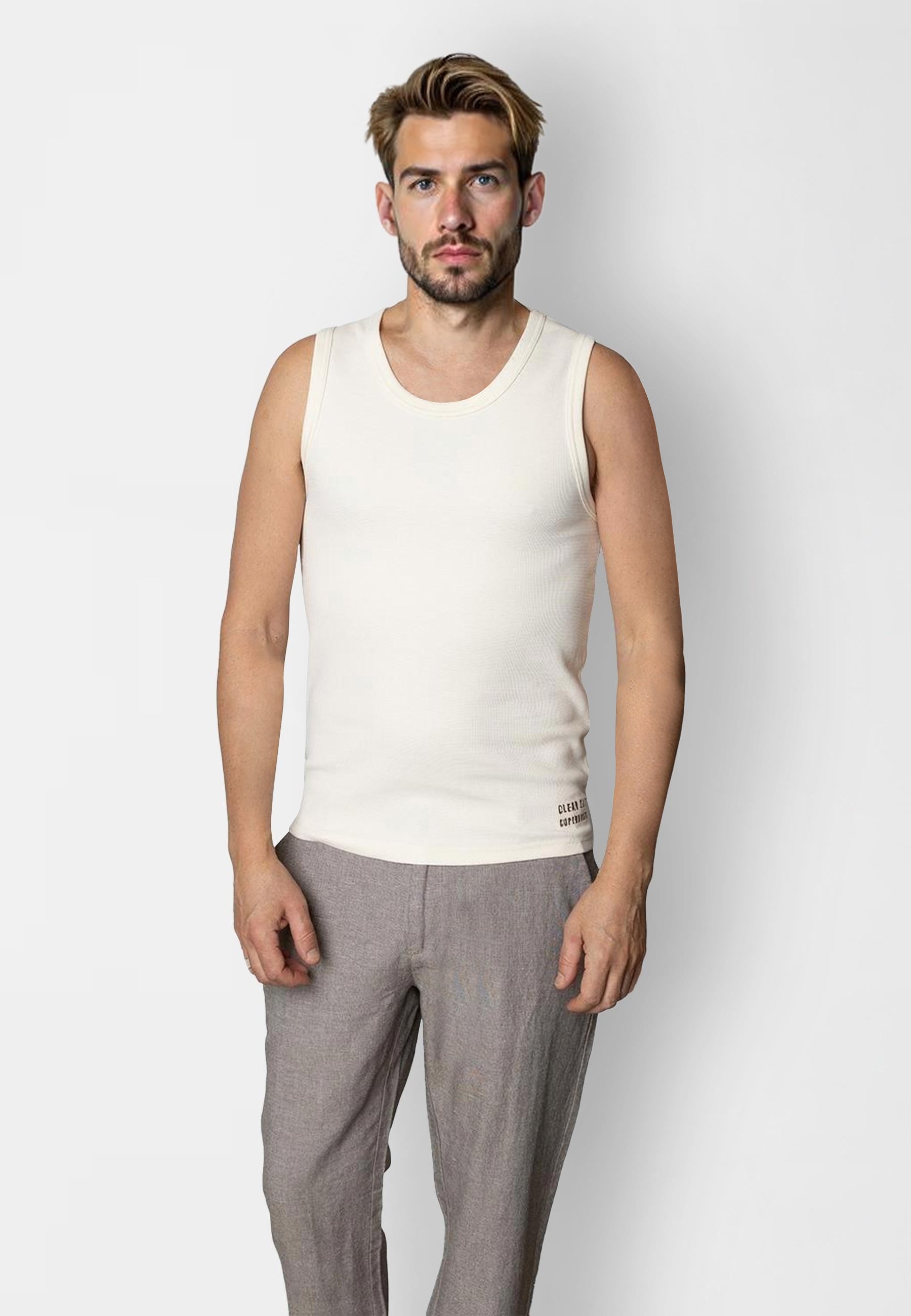 clean-cut-copenhagen-duke-tank-top-ecru-baumwolle image 2