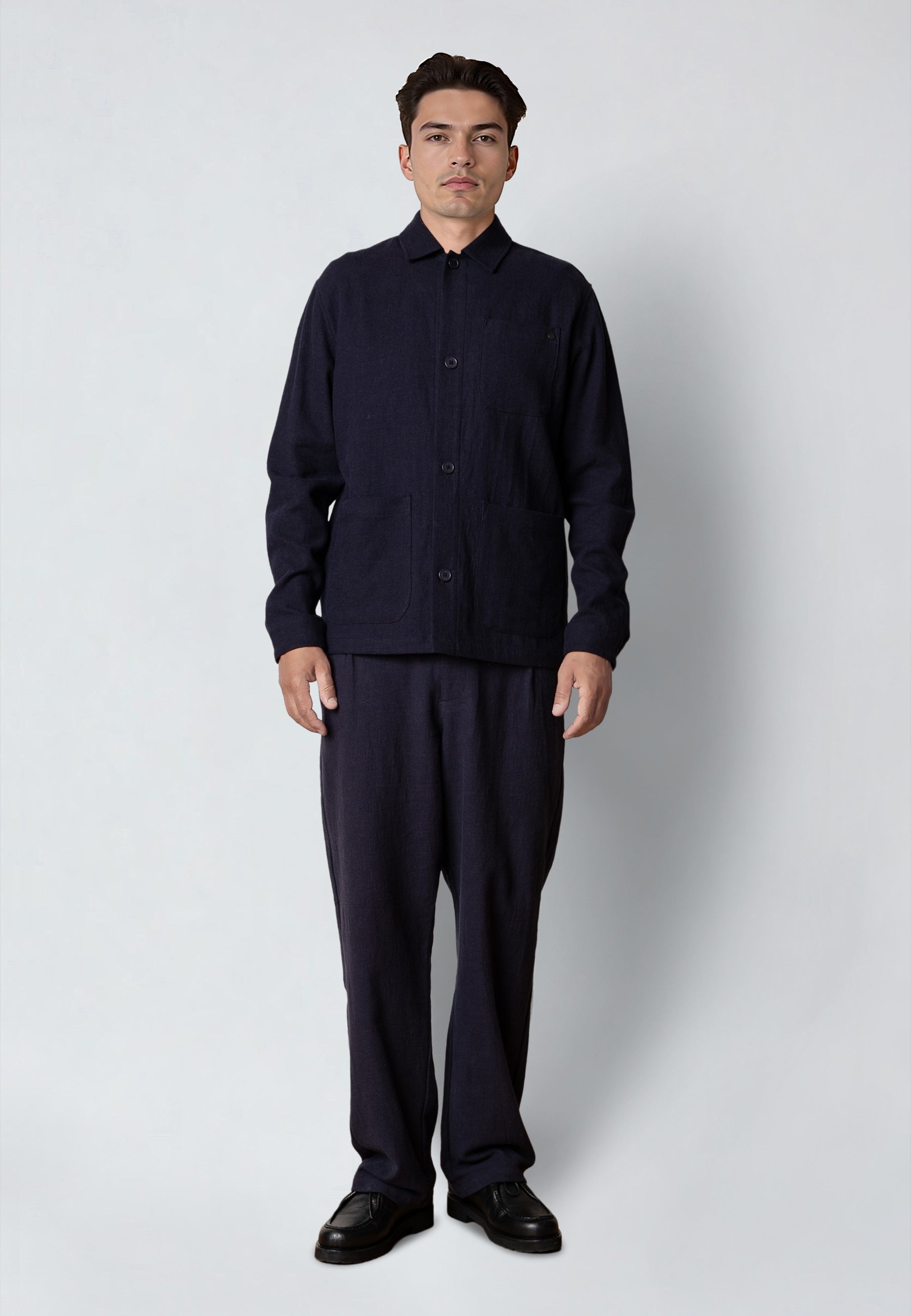 clean-cut-copenhagen-chester-jacke-navy-baumwolle-leinen-m image 2