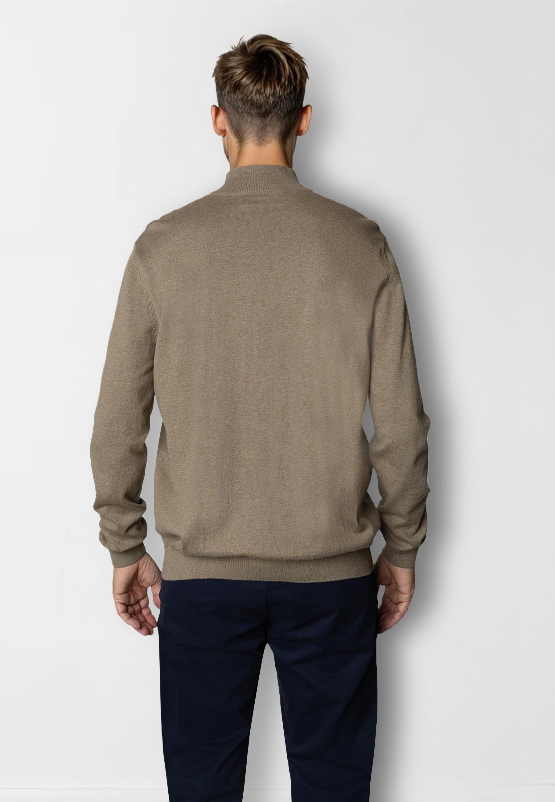clean-cut-copenhagen-claude-half-zip-pullover-beige image 3