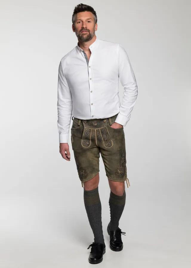 beckert-karwendel-wildbock-lederhose-kurz-rauchbraun image 1