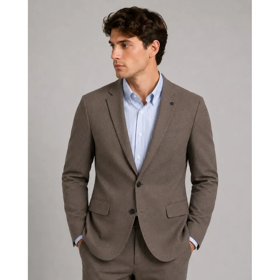 clean-cut-copenhagen-brendon-jersey-blazer-dark-khaki image 1