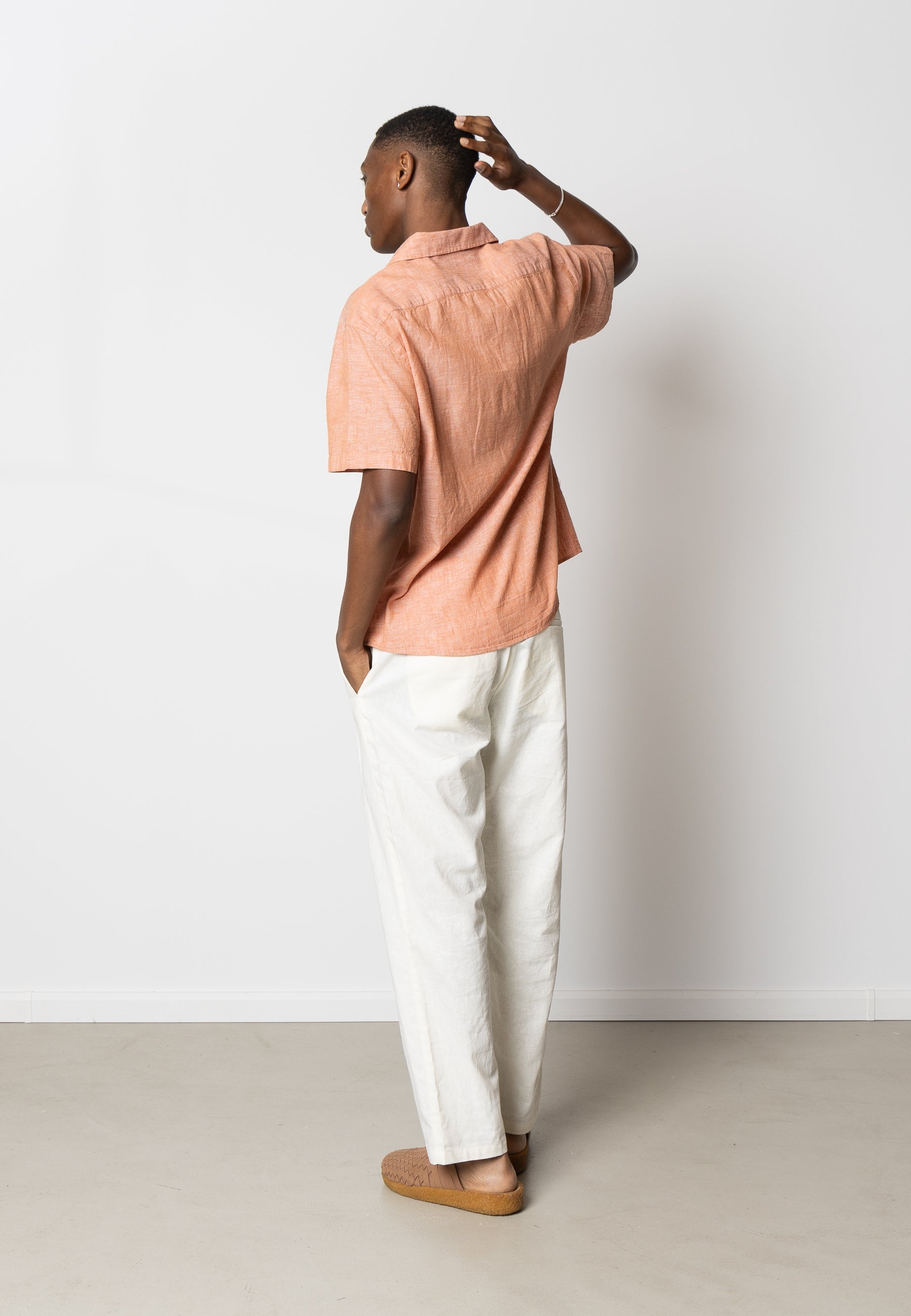 clean-cut-copenhagen-giles-baumwoll-leinen-hemd-orange-melange-s image 5