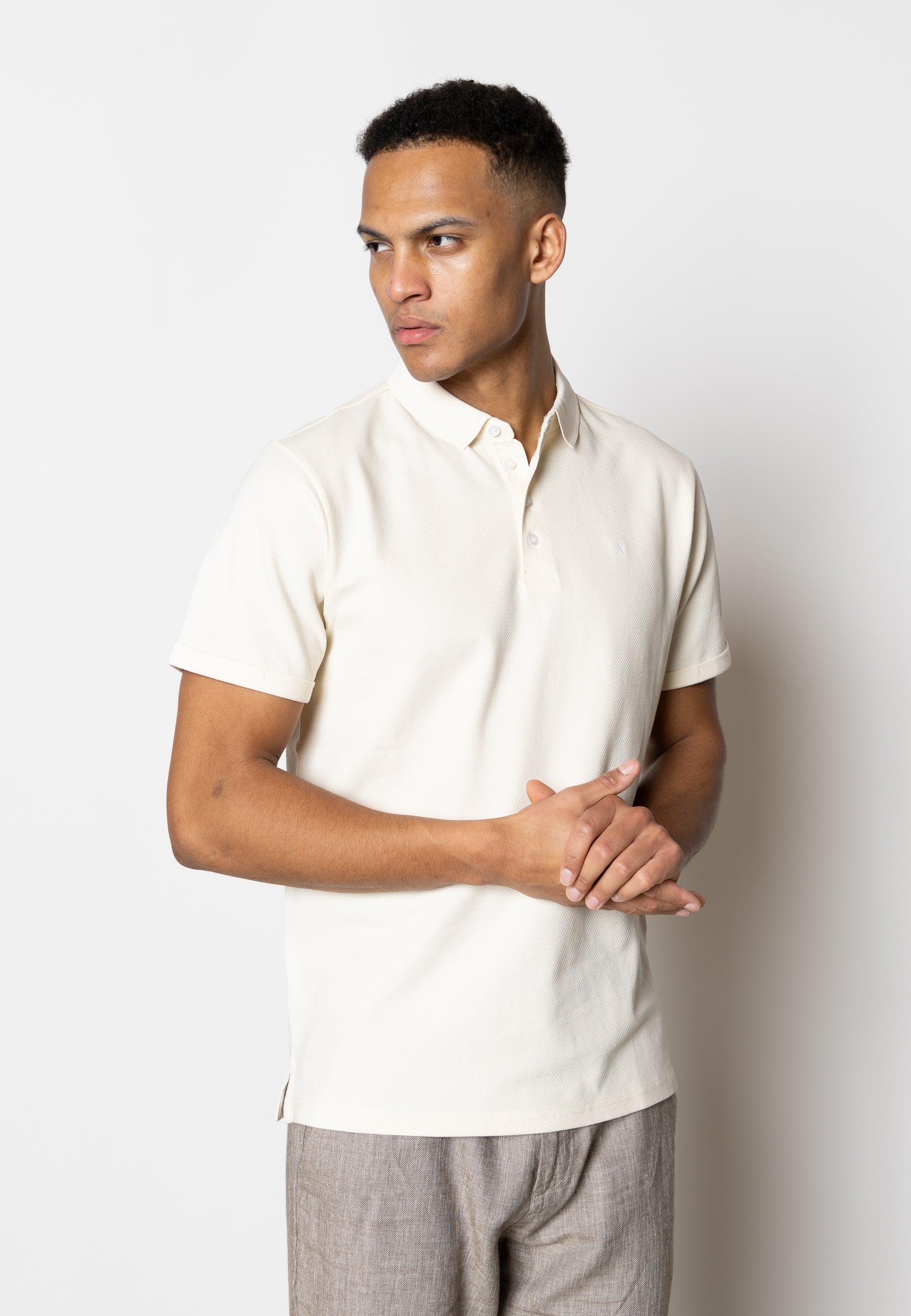 clean-cut-copenhagen-silkeborg-stretch-polo-herren-ecru-baumwolle image 1