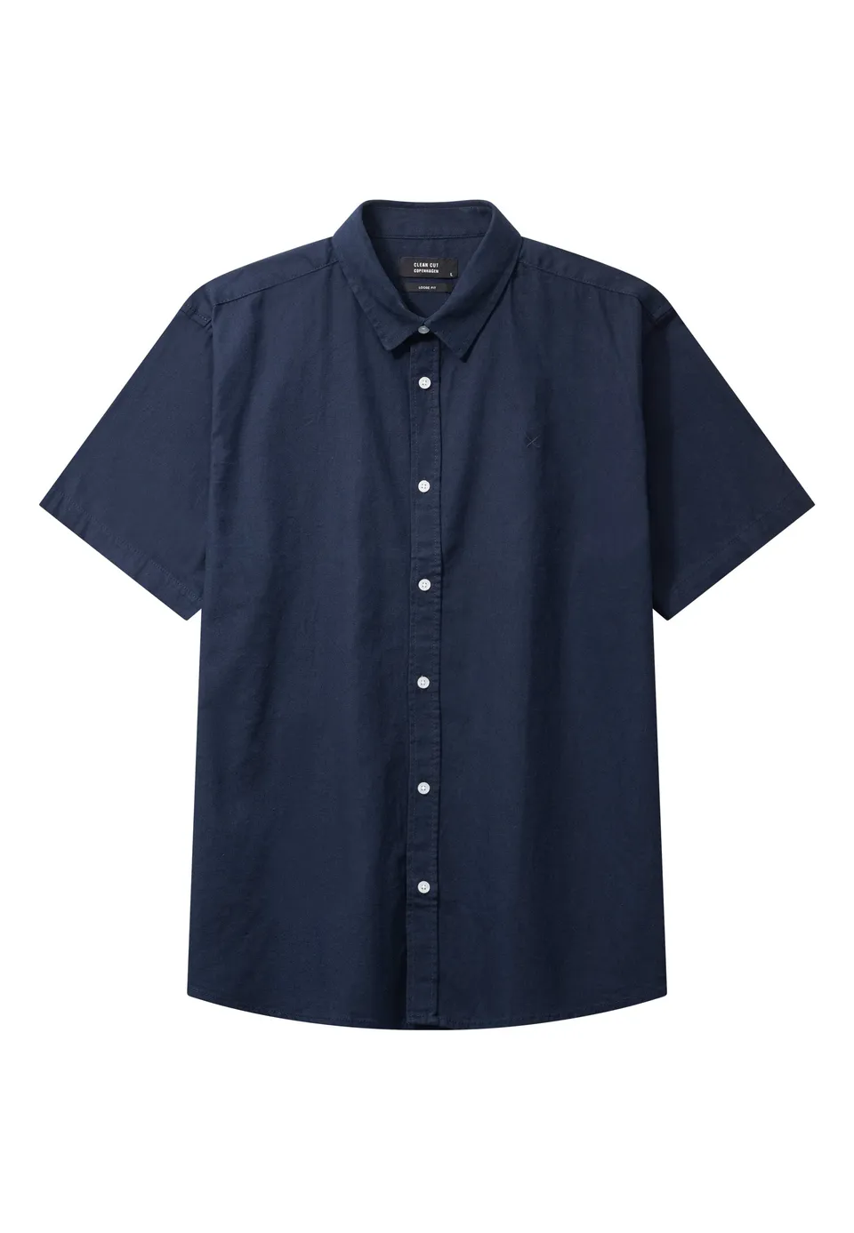 clean-cut-copenhagen-luca-kurzarm-hemd-navy-baumwolle-leinen image 1