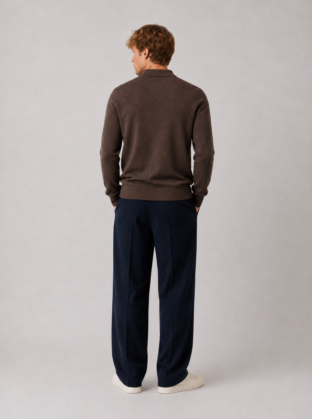 clean-cut-copenhagen-merino-polo-herren-brown-melange-strick image 4