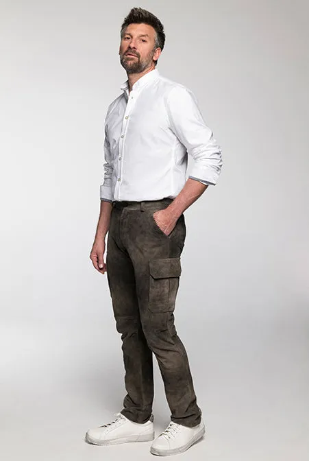 beckert-cooper-lange-lederhose-roggen-ziegenvelours image 1