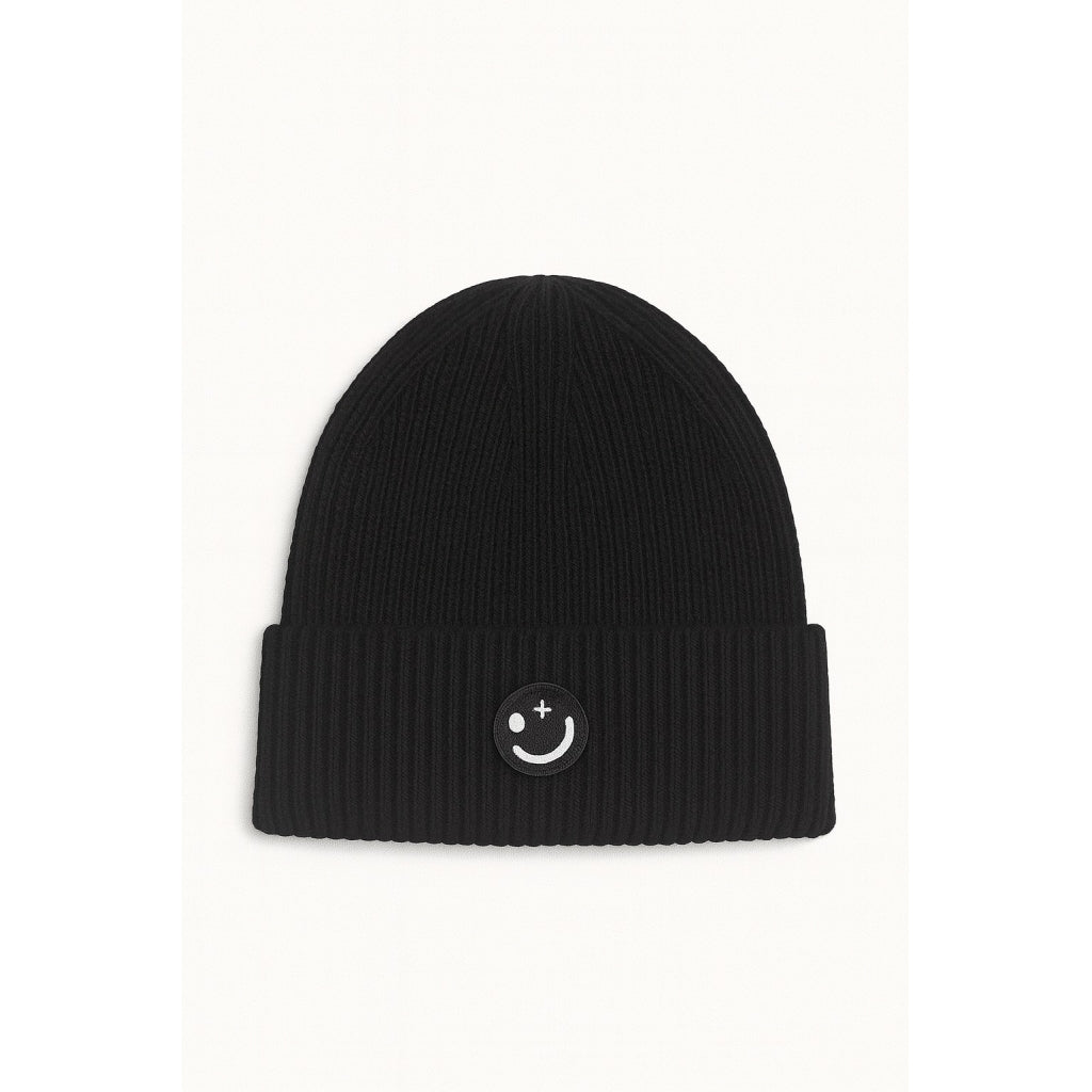 clean-cut-copenhagen-smiley-beanie-herren-schwarz-wollmix image 3