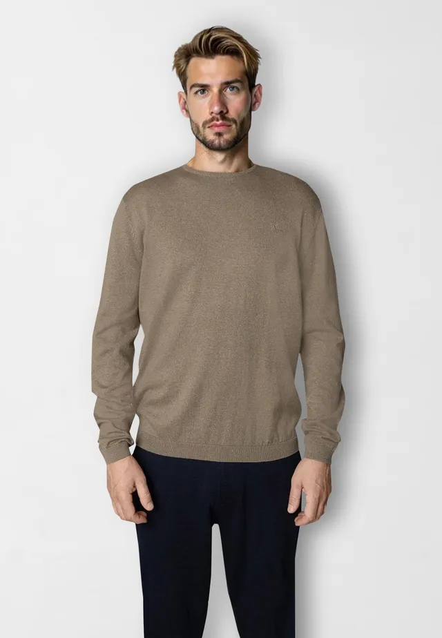 clean-cut-copenhagen-claude-strickpullover-dunkelbeige-baumwolle image 1