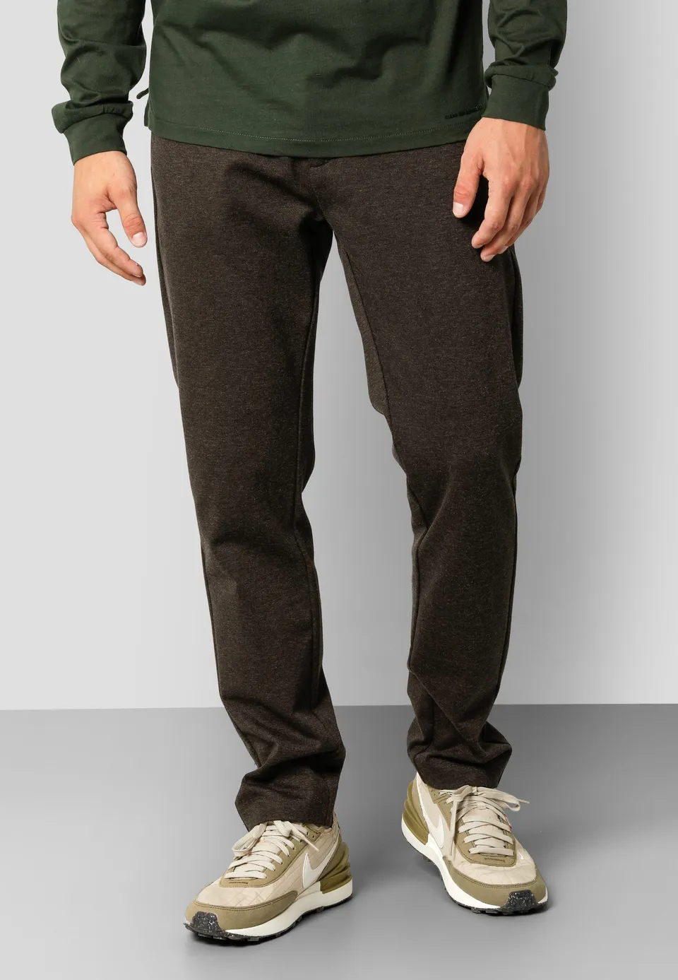 clean-cut-copenhagen-milano-jerseyhose-braun-melange-stretch image 1
