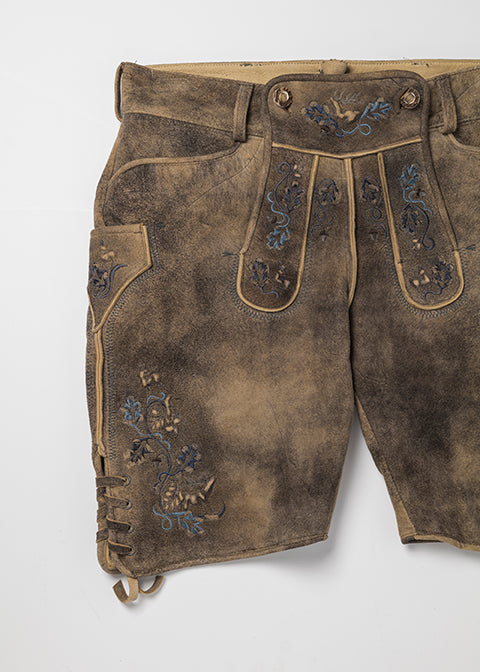 beckert-karwendel-wildbock-lederhose-kurz-tabacco-blau image 5