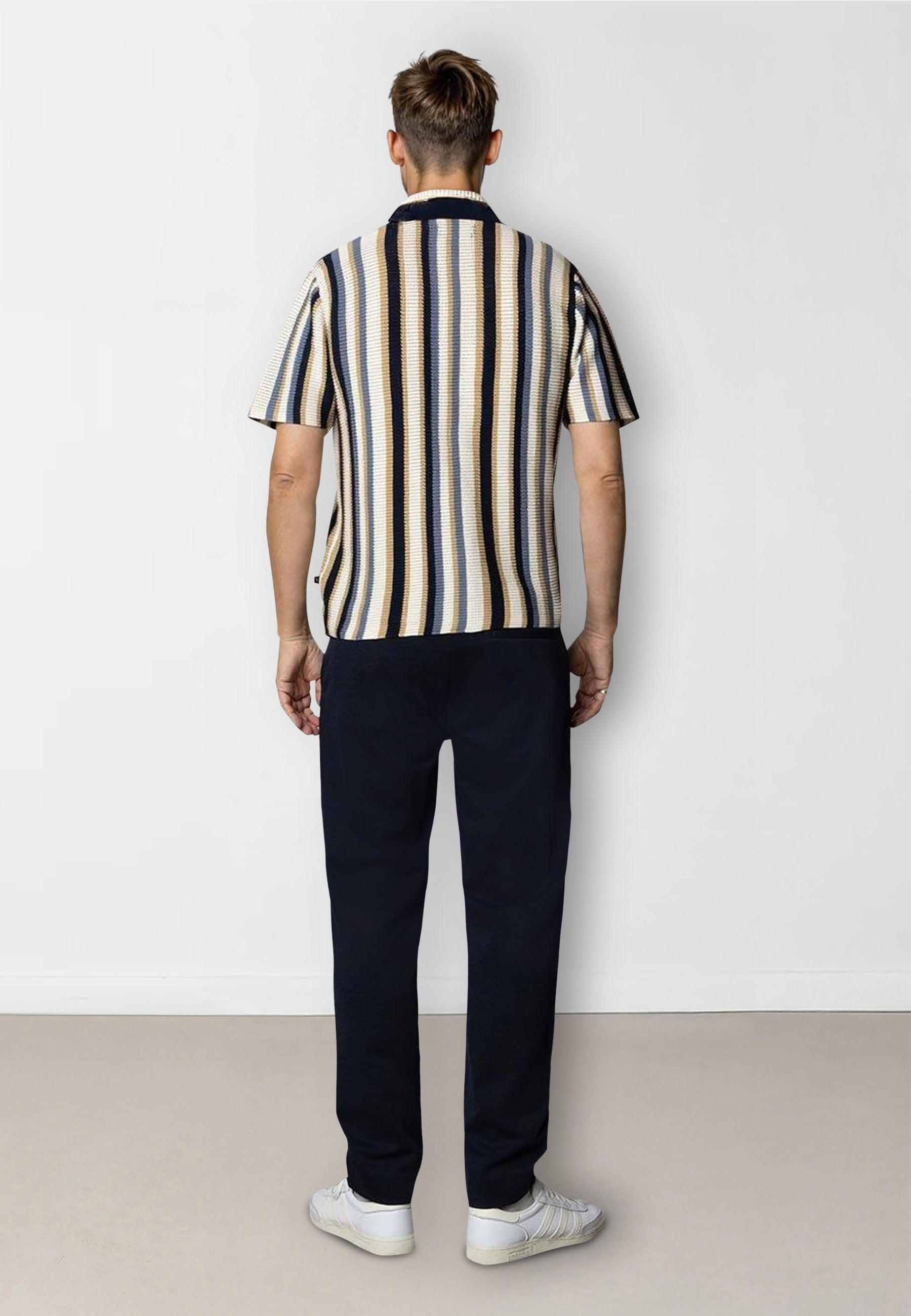 clean-cut-copenhagen-daniel-strickhemd-ecru-blue-gestreift-baumwolle image 4