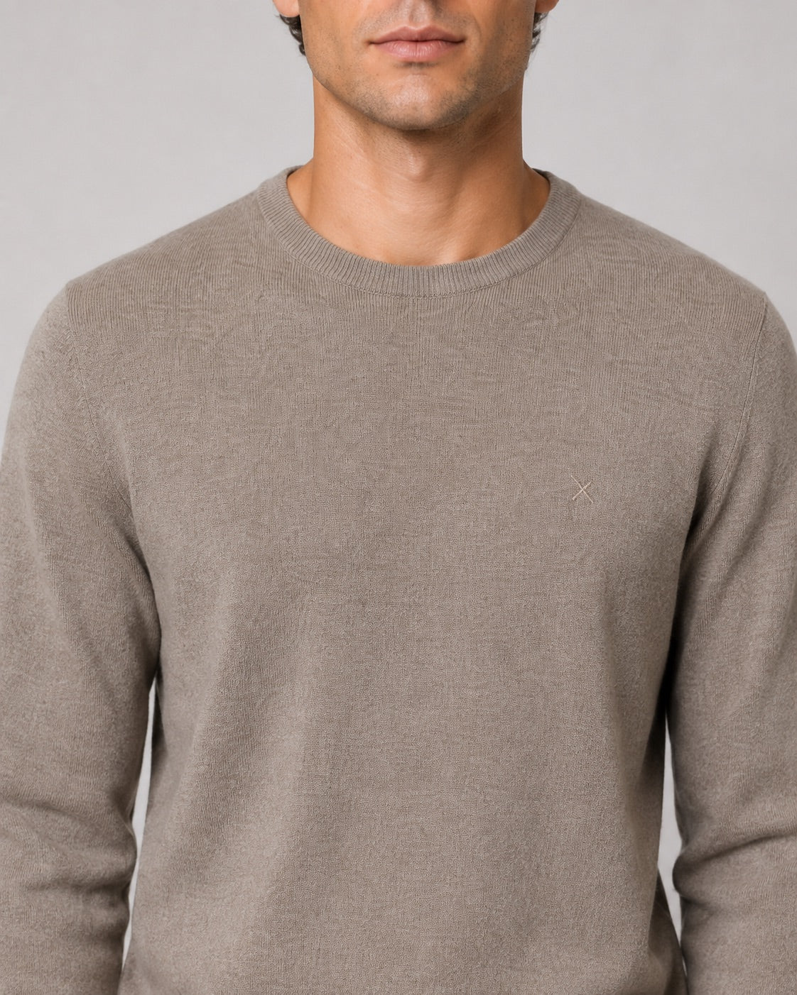 clean-cut-copenhagen-merino-crewneck-strick-beige-meliert image 2