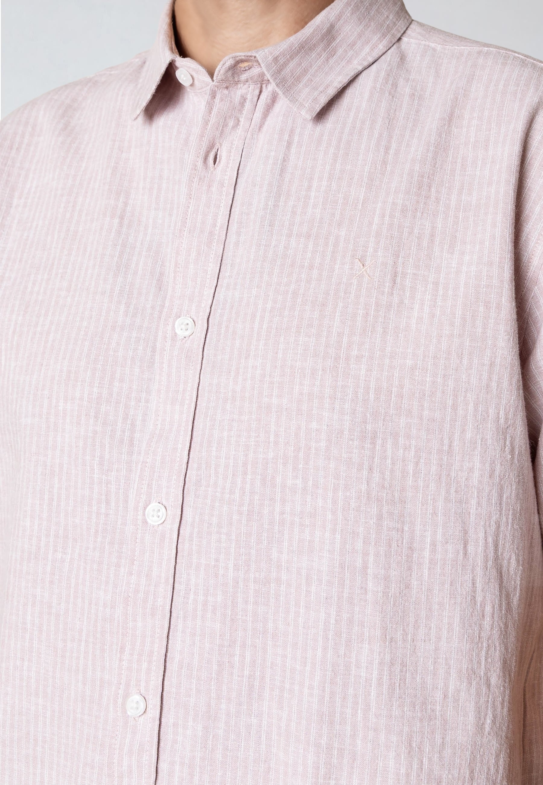 clean-cut-copenhagen-luca-kurzarmhemd-violet-ice-white-gestreift image 3
